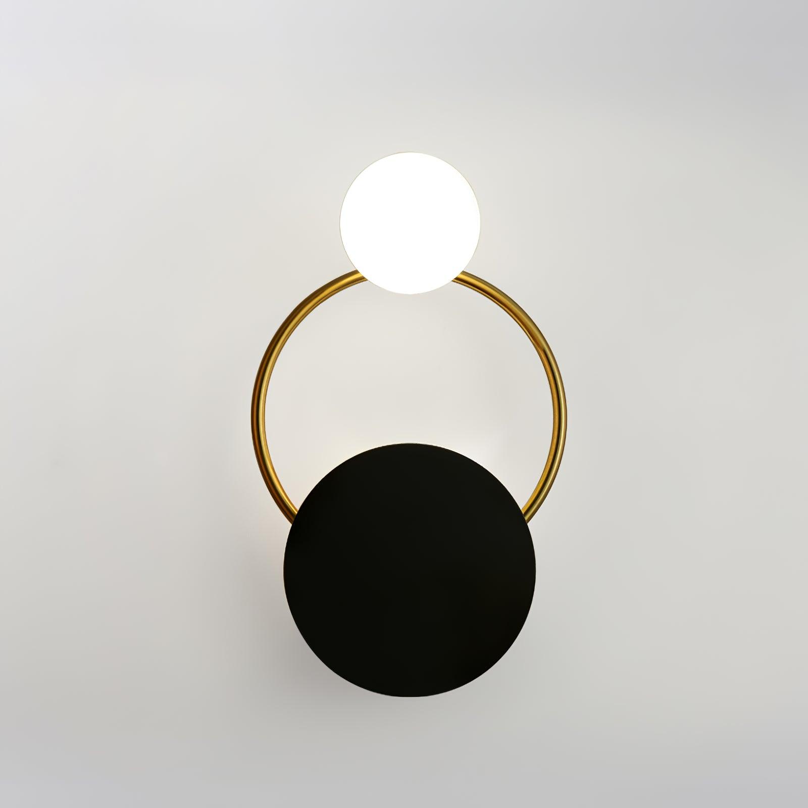 Black Circular Rings Wall Lamp End Table