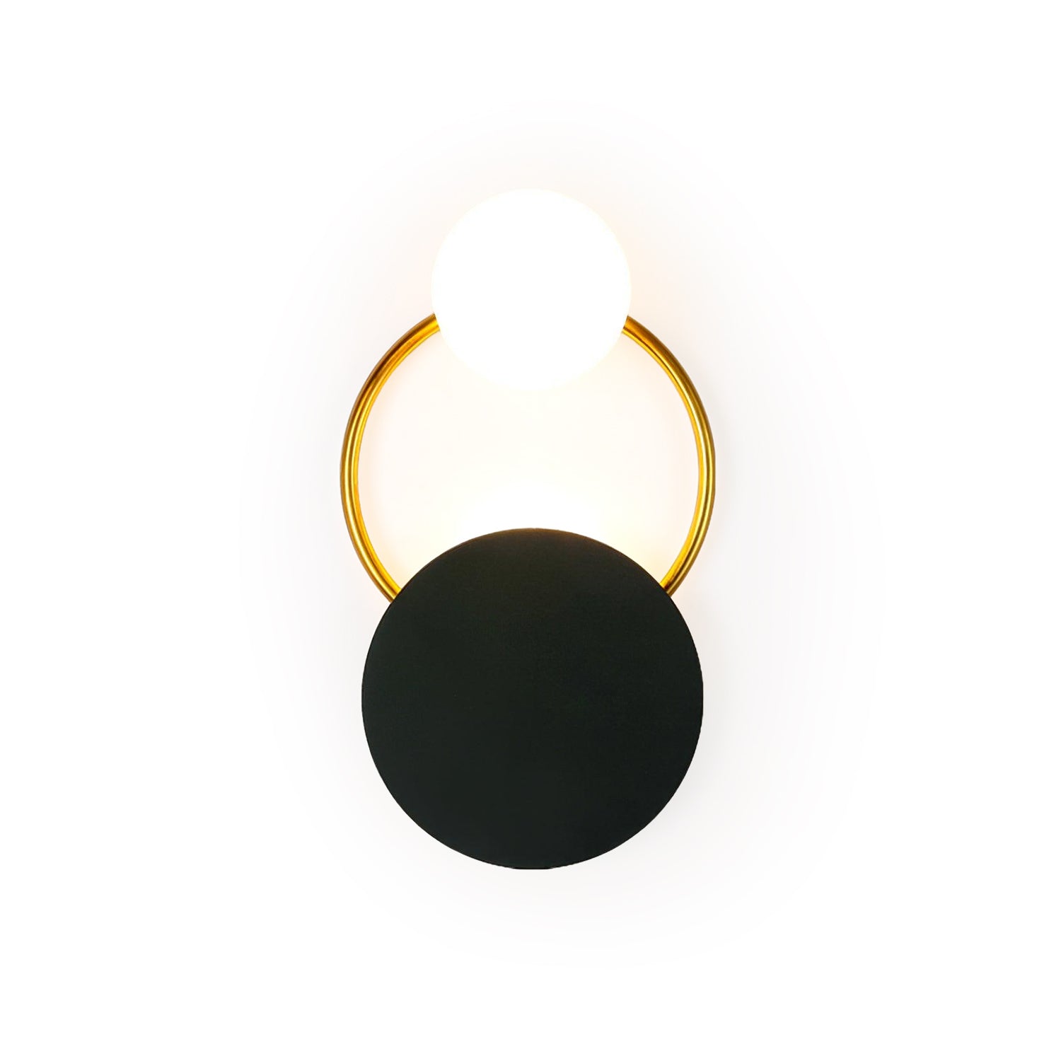 Black Circular Rings Wall Lamp End Table