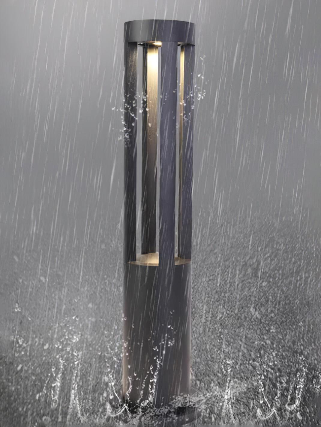 Black Cylindrical Solar Outdoor Post Light detail view 13