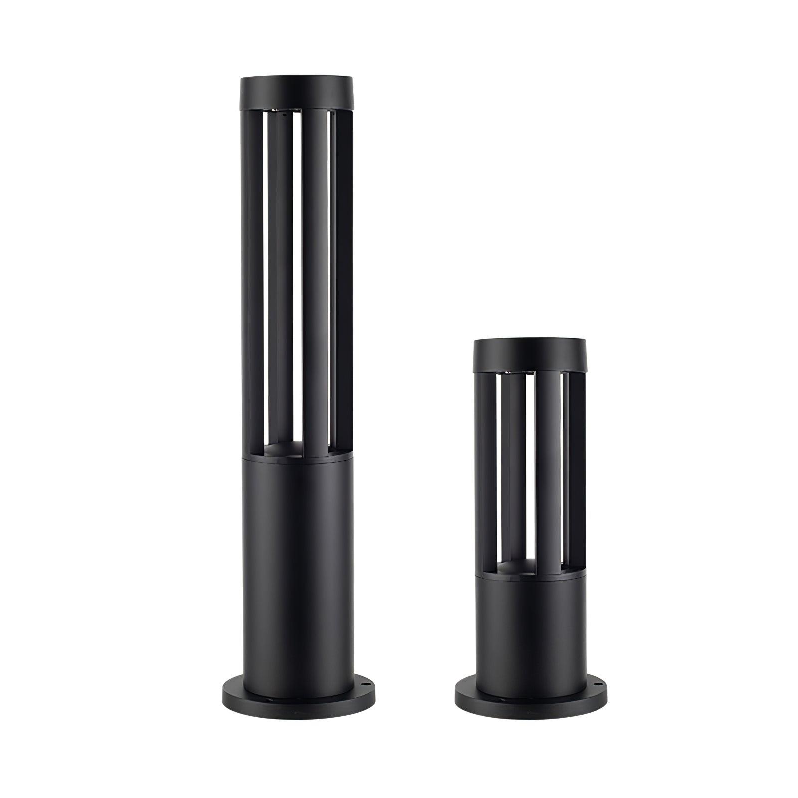 Black Cylindrical Solar Outdoor Post Light Floor Lamp detail view 17
