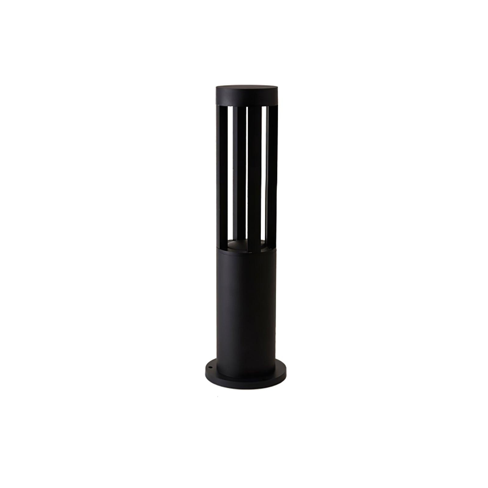 Black Cylindrical Solar Outdoor Post Light Floor Lamp detail view 23