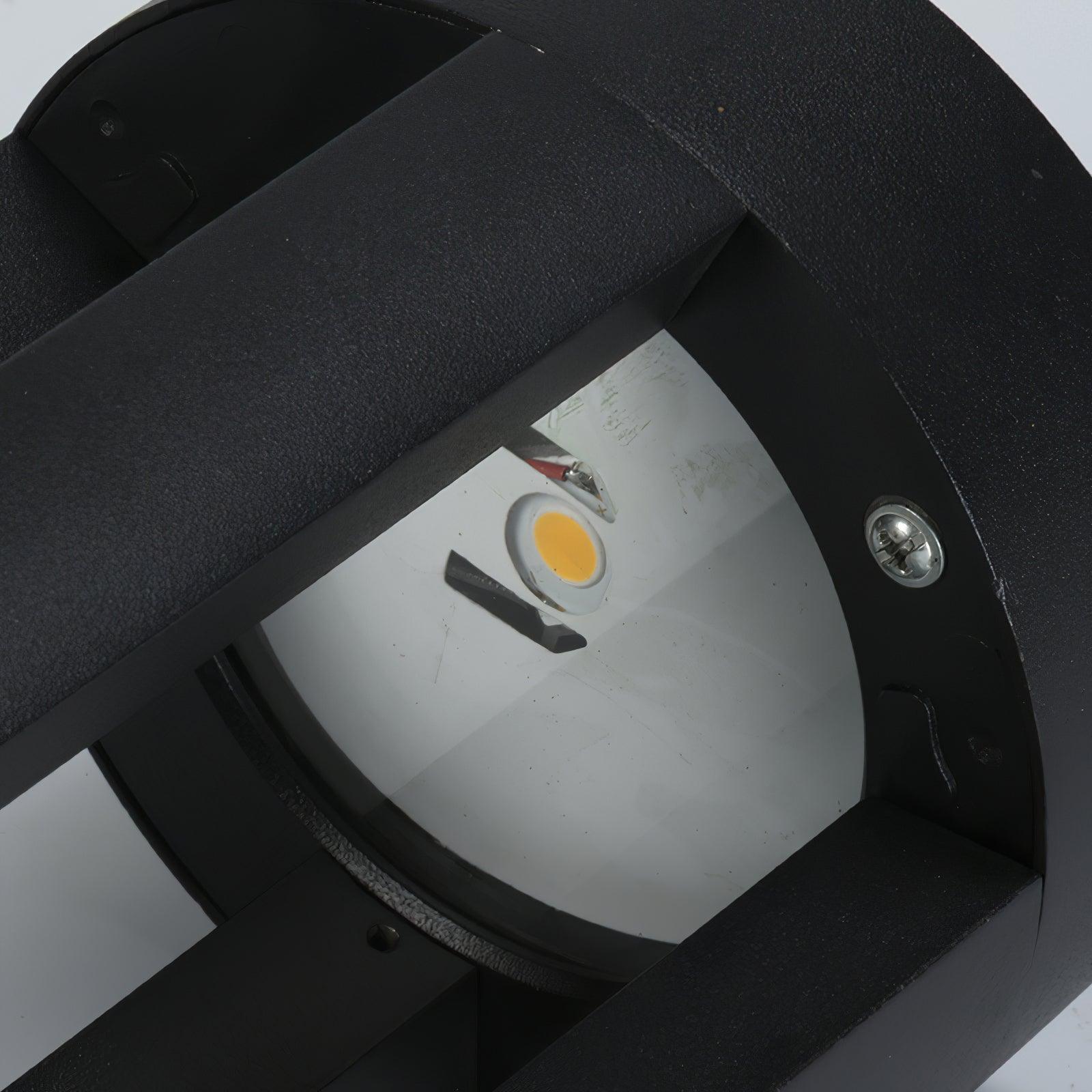 Black Cylindrical Solar Outdoor Post Light Floor Lamp detail view 19