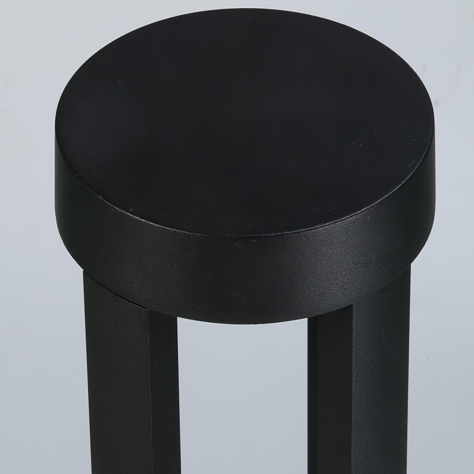 Black Cylindrical Solar Outdoor Post Light Floor Lamp detail view 11