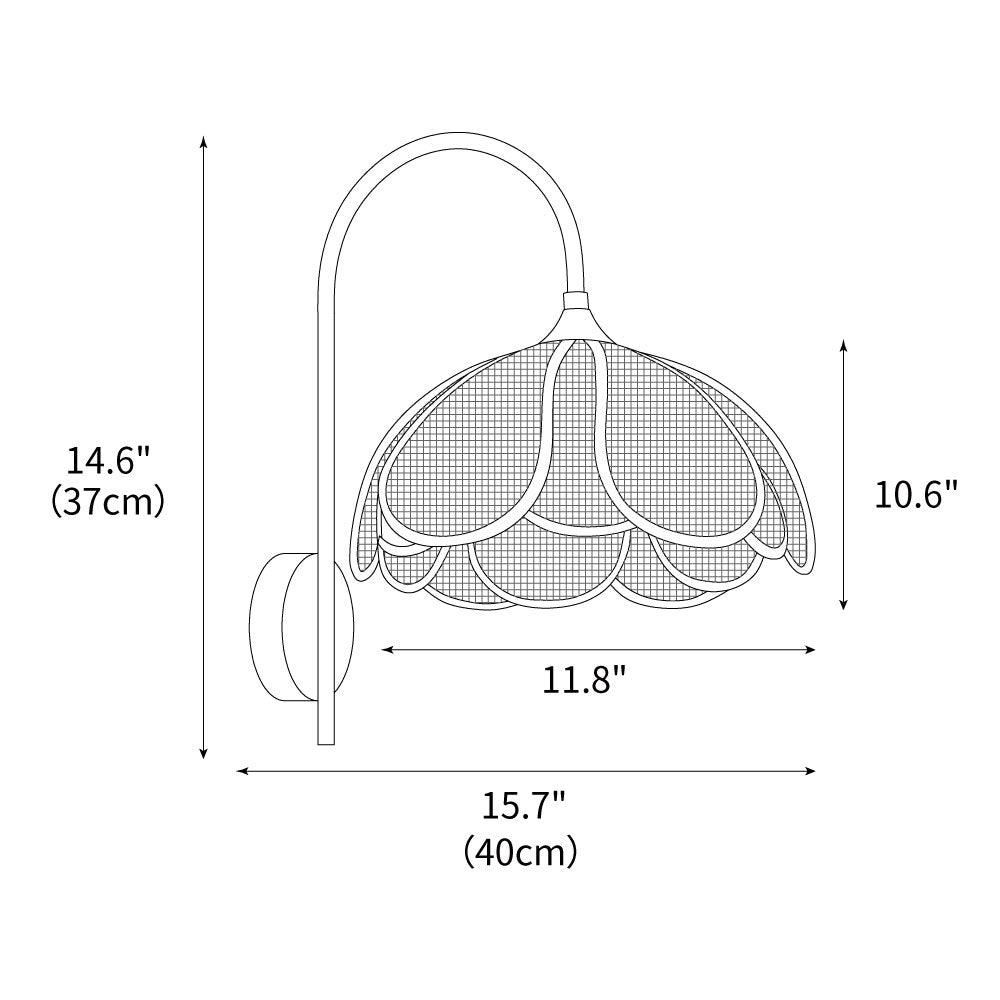 Bloom Rattan Wall Lamp 15.7