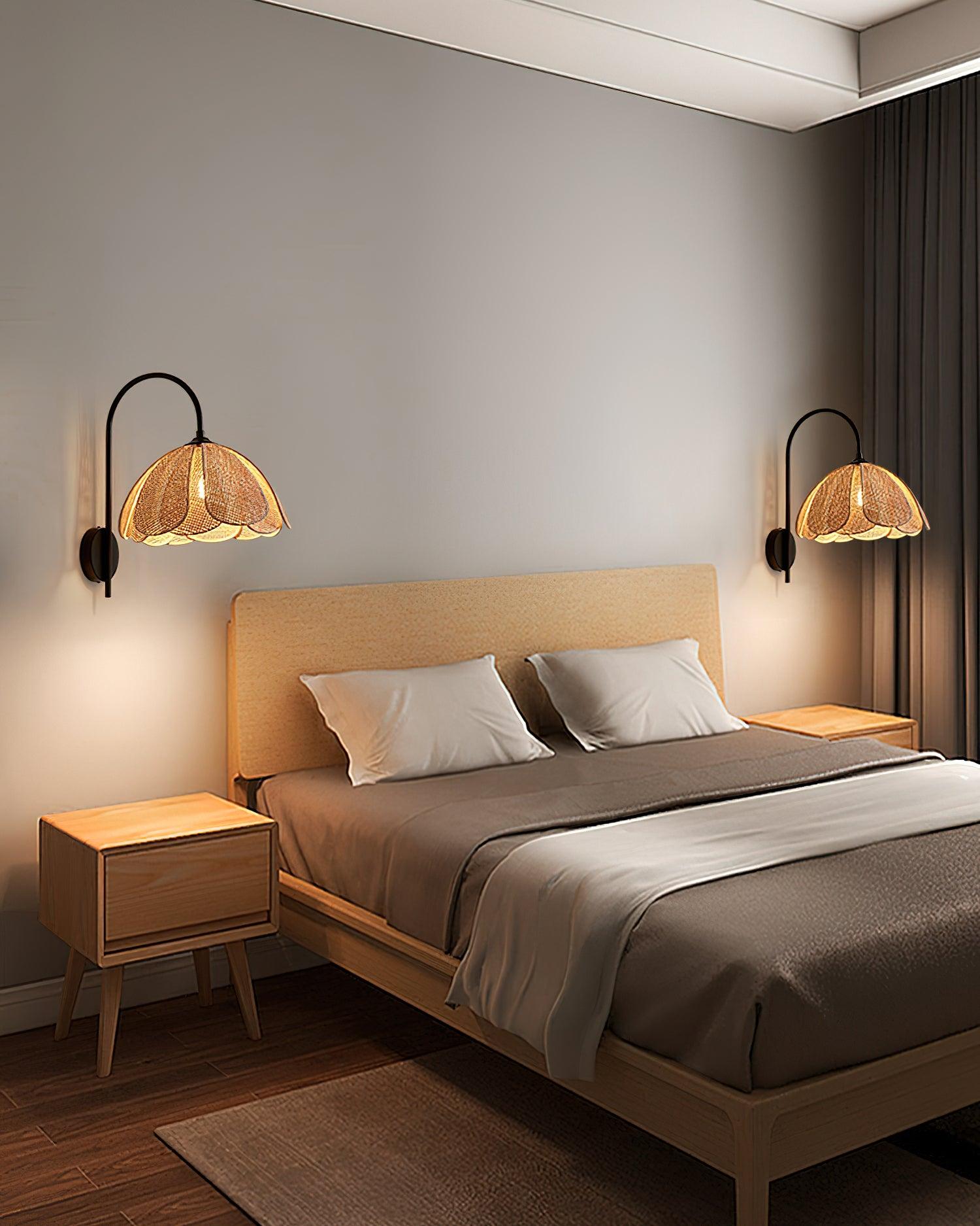 Bloom Rattan Wall Lamp 15.7