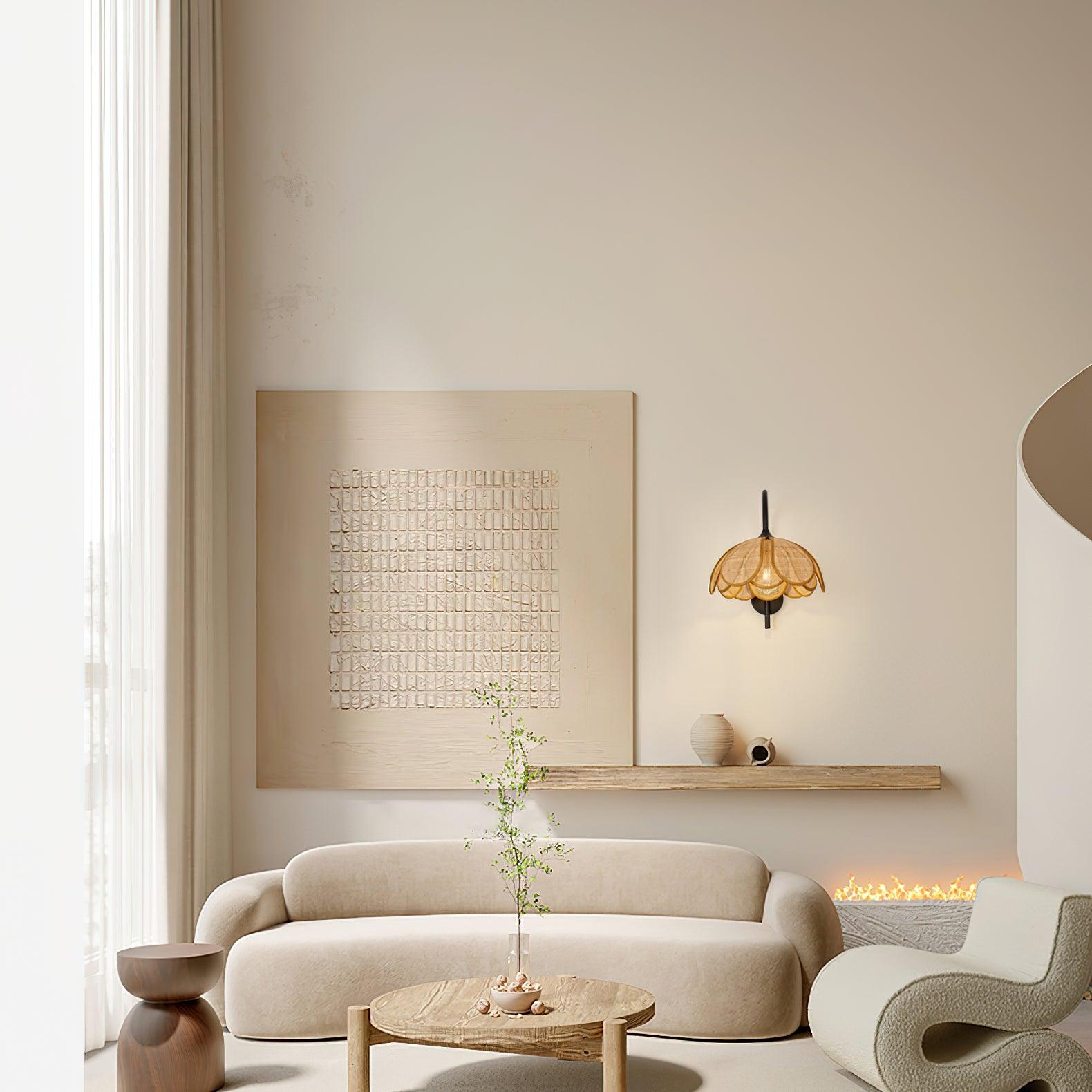 Bloom Rattan Wall Lamp 15.7