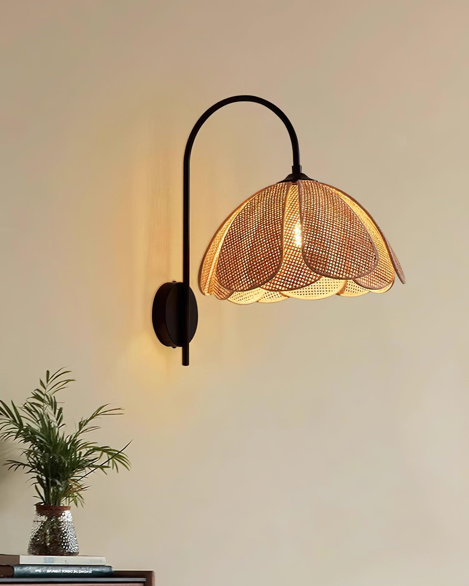 Bloom Rattan Wall Lamp 15.7