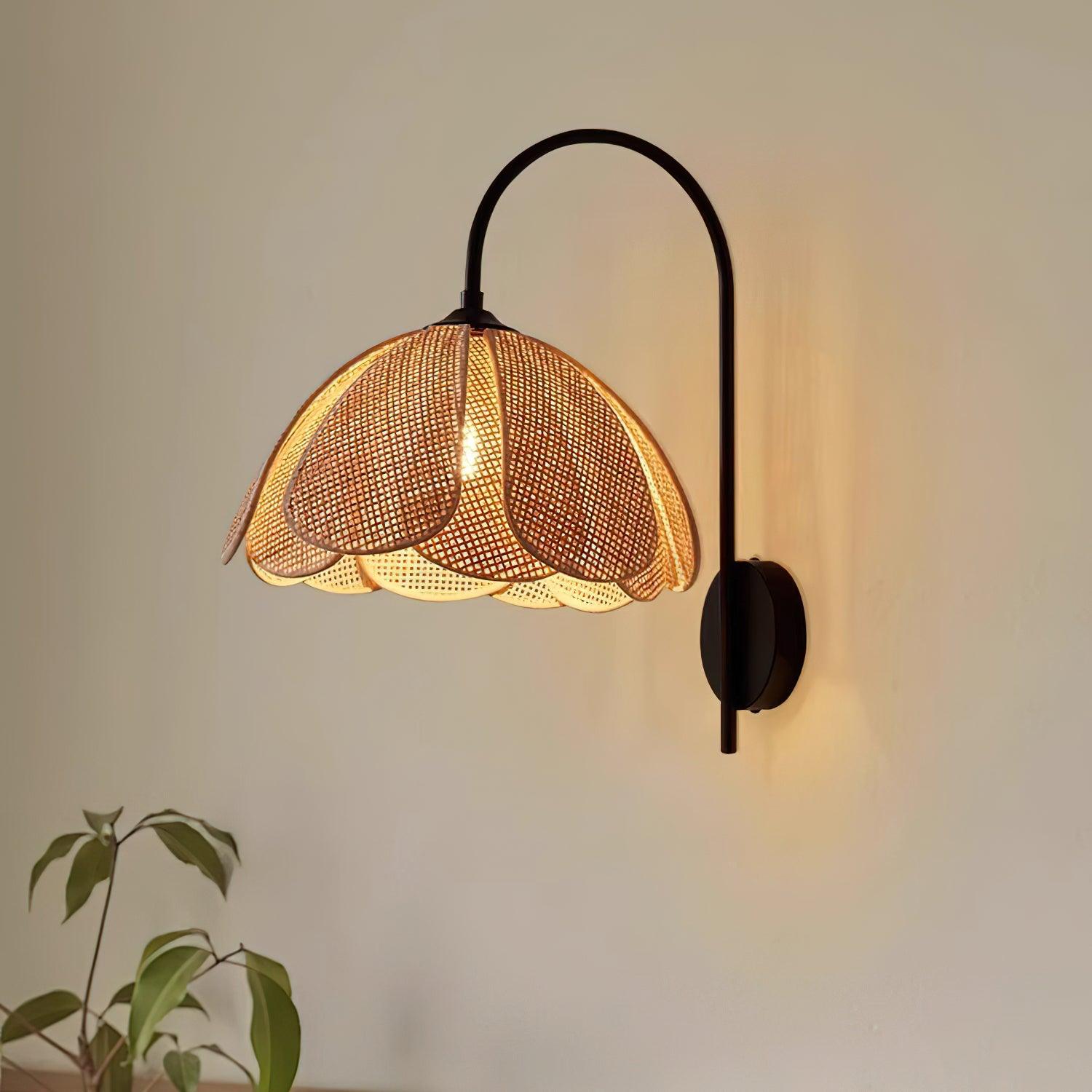 Bloom Rattan Wall Lamp 15.7