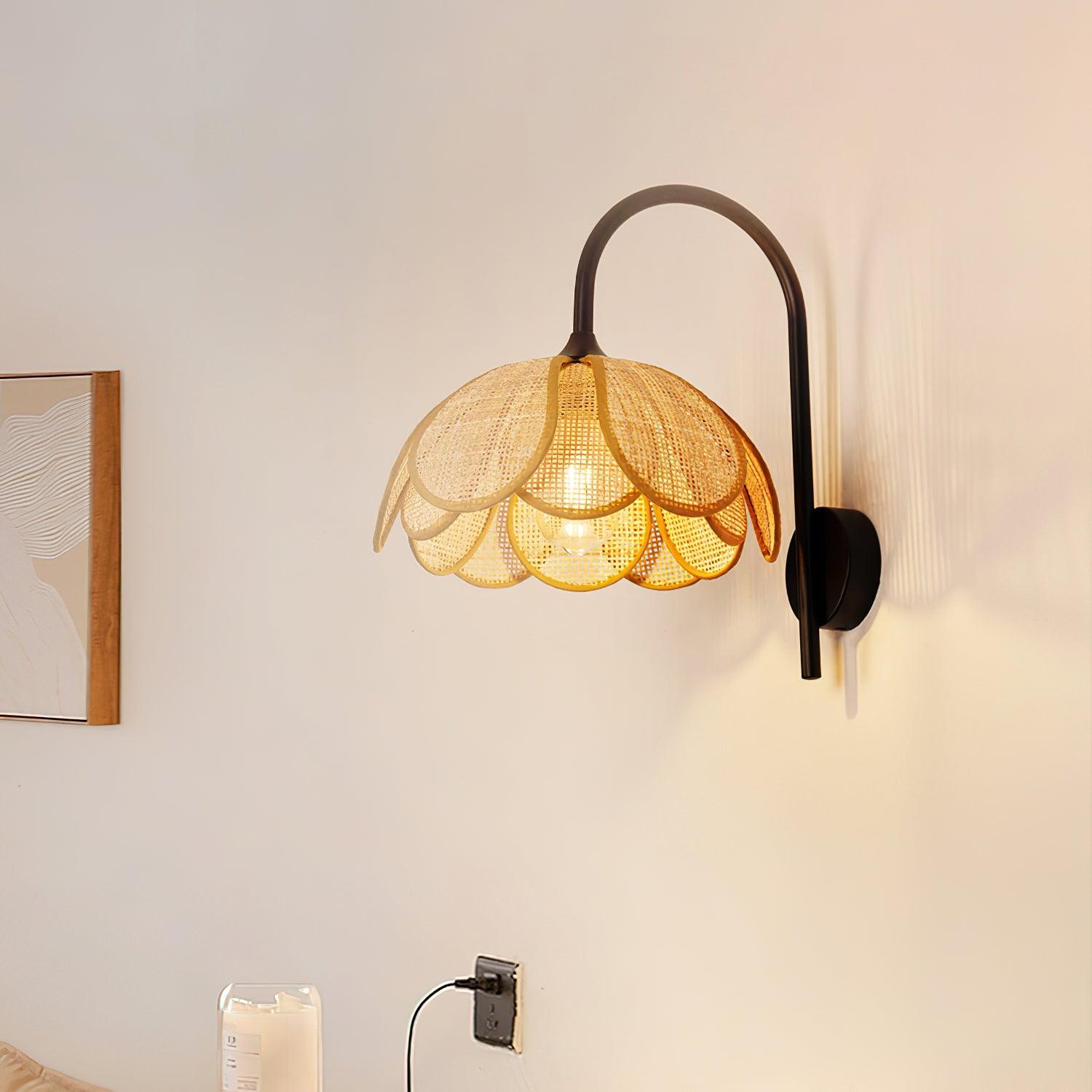 Bloom Rattan Wall Lamp 15.7
