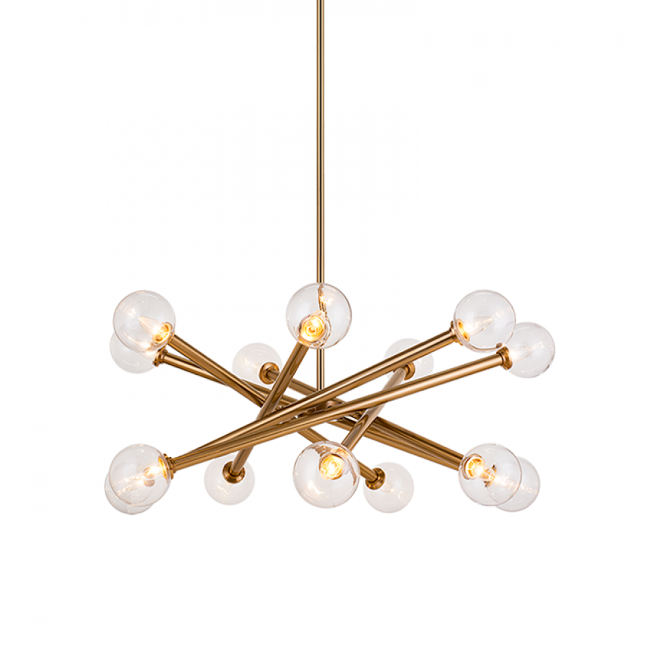 Matchstix 14-Light Aged Brass Chandelier