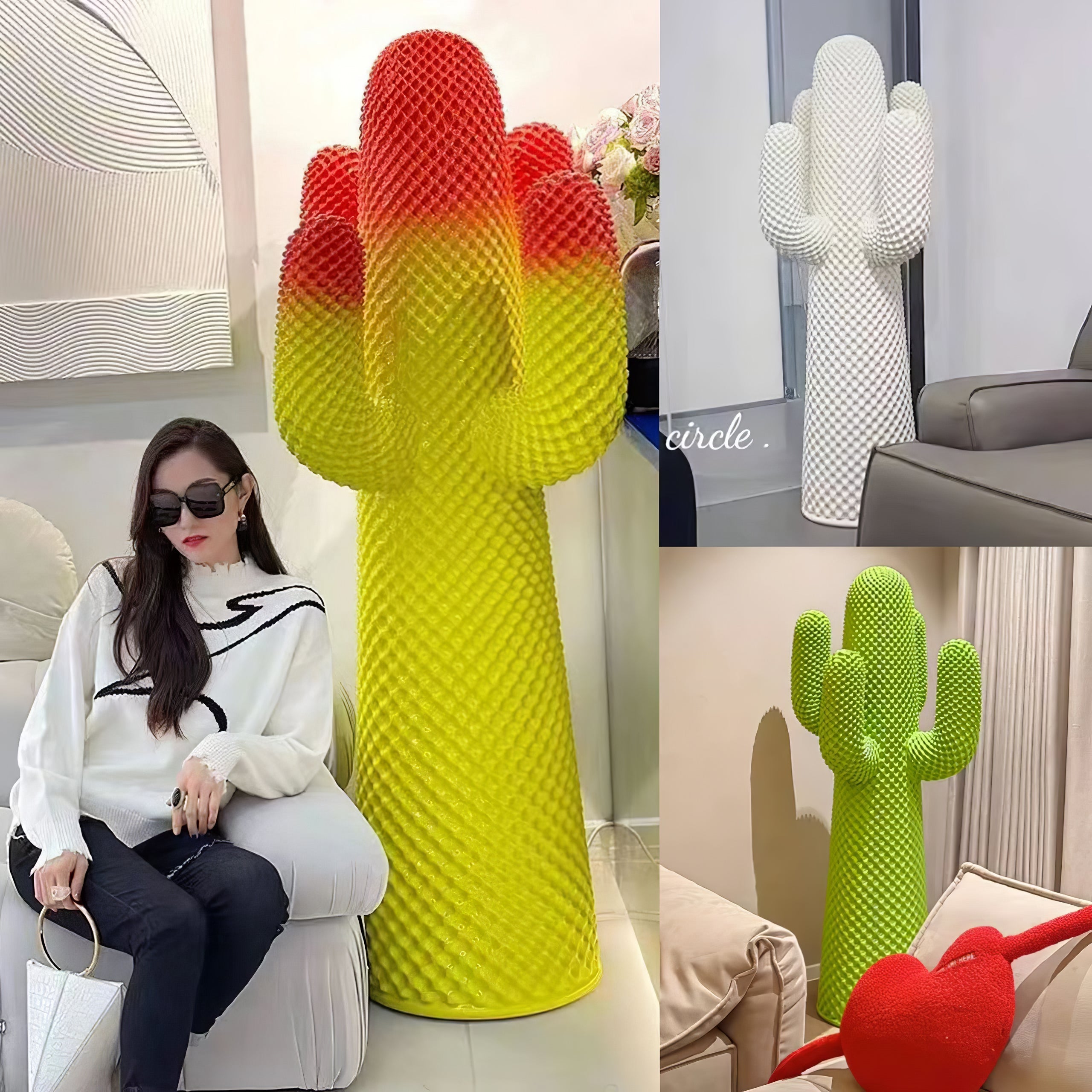 Mello Sculptural Portable Lamp Cactus Coat Rack
