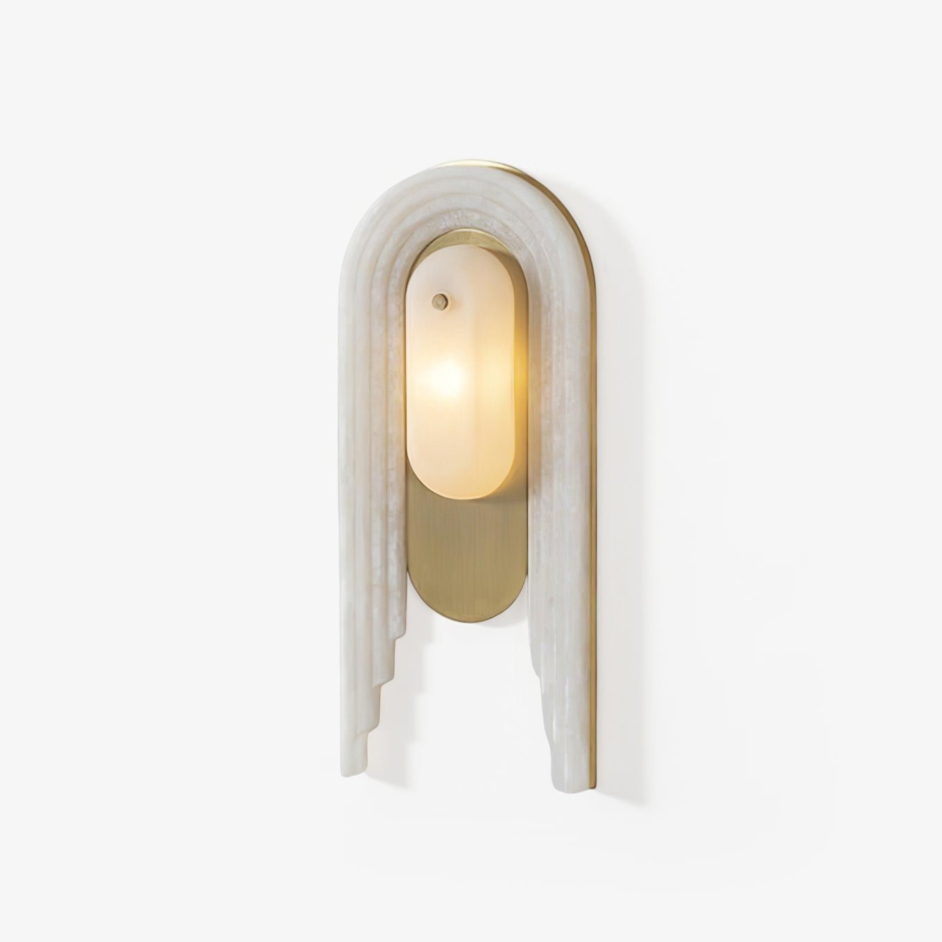 Cascada Alabaster Wall Light - Wall Lamp, Hardwired Wall Sconce, Metal, Dia 18cm x H 40cm