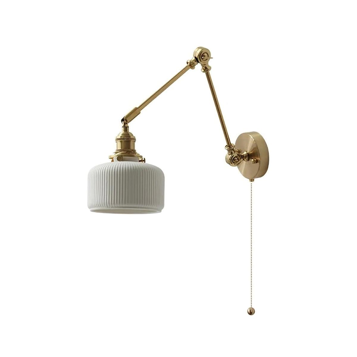 Ceramic Brass Retractable Arm Wall Light 4.7