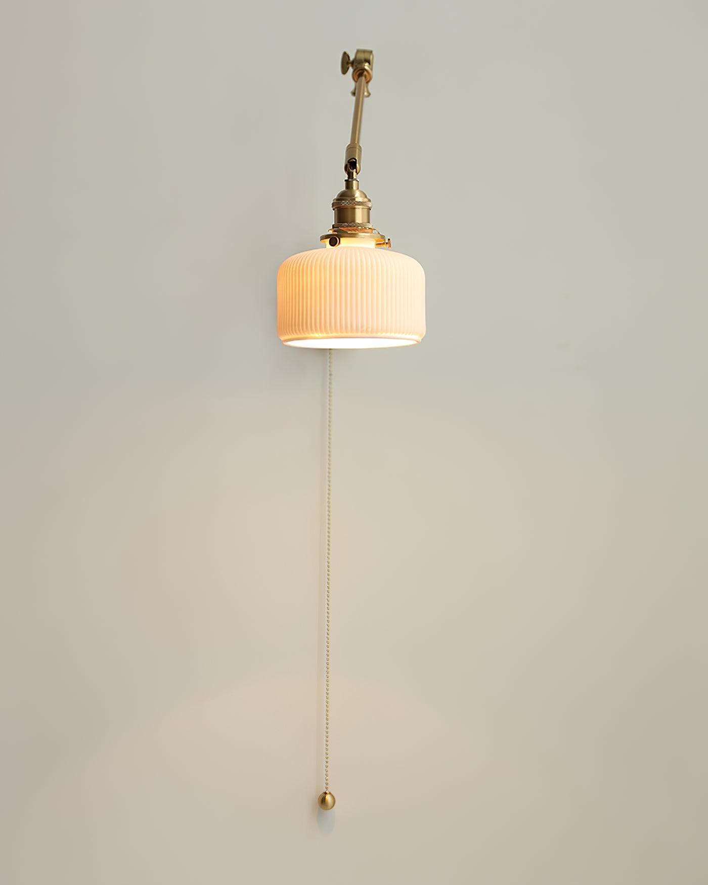 Ceramic Brass Retractable Arm Wall Light 4.7