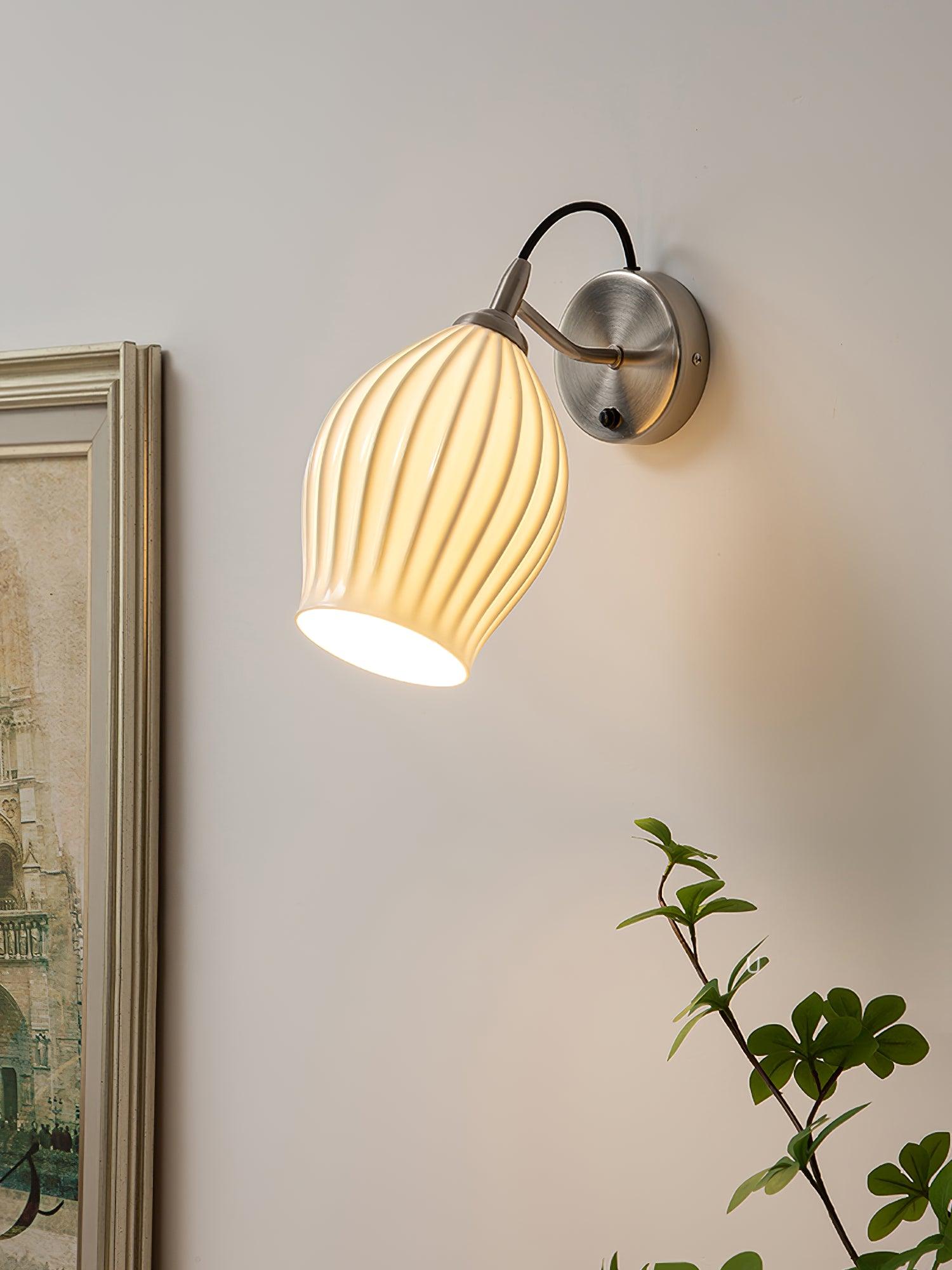 Ceramic Ribbed Wall Light 5.3