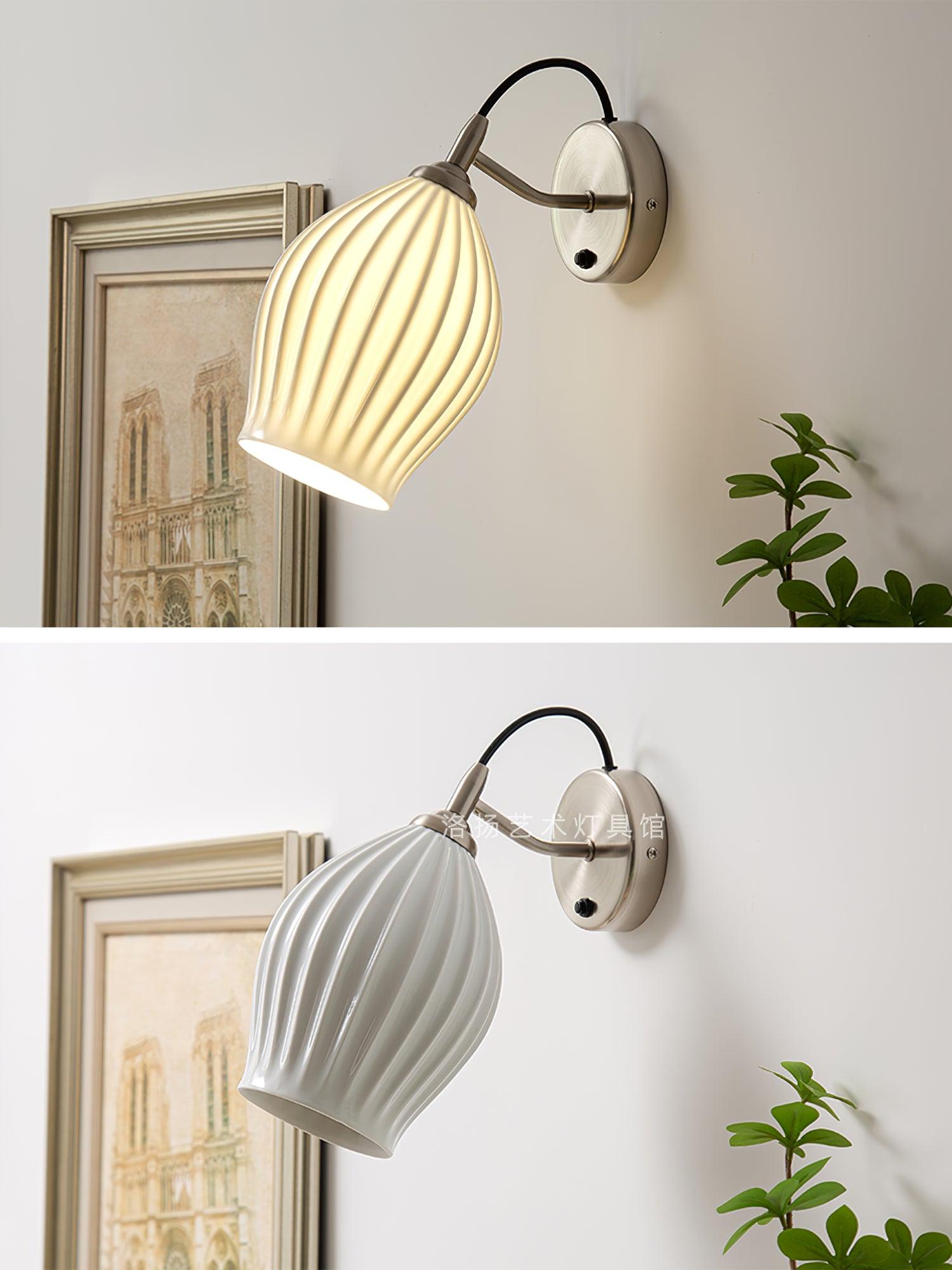 Ceramic Ribbed Wall Light 5.3