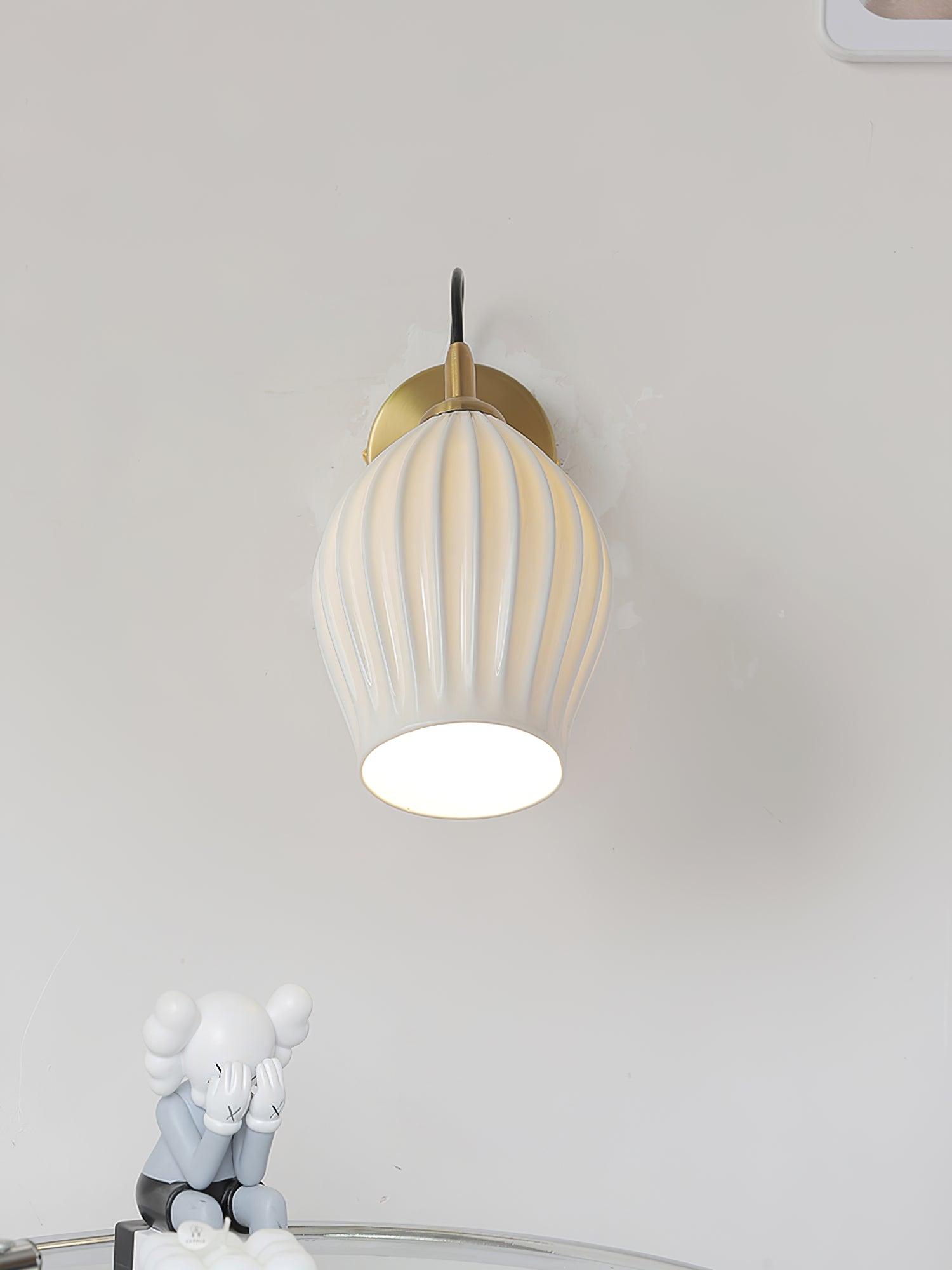 Ceramic Ribbed Wall Light 5.3