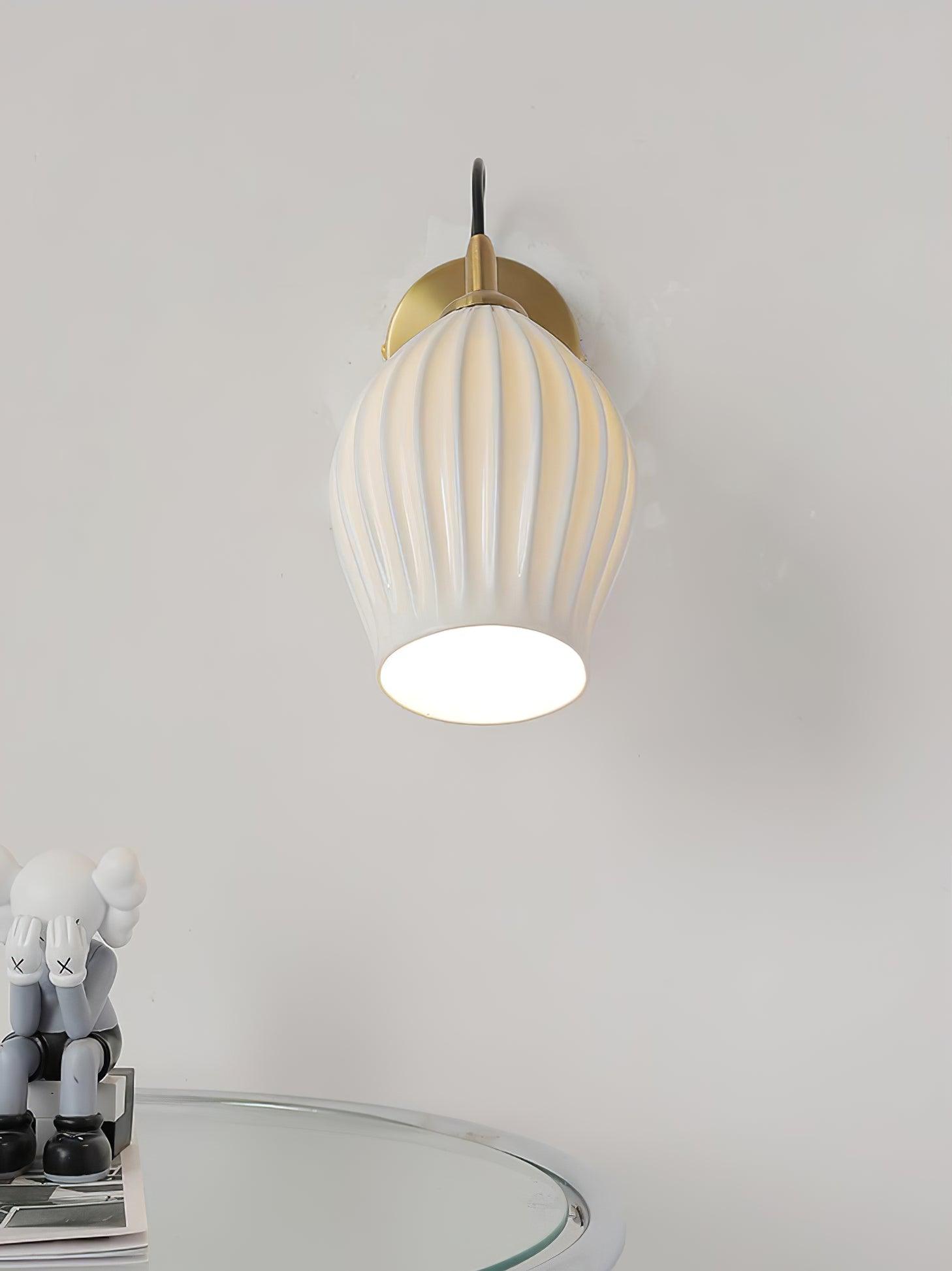 Ceramic Ribbed Wall Light 5.3