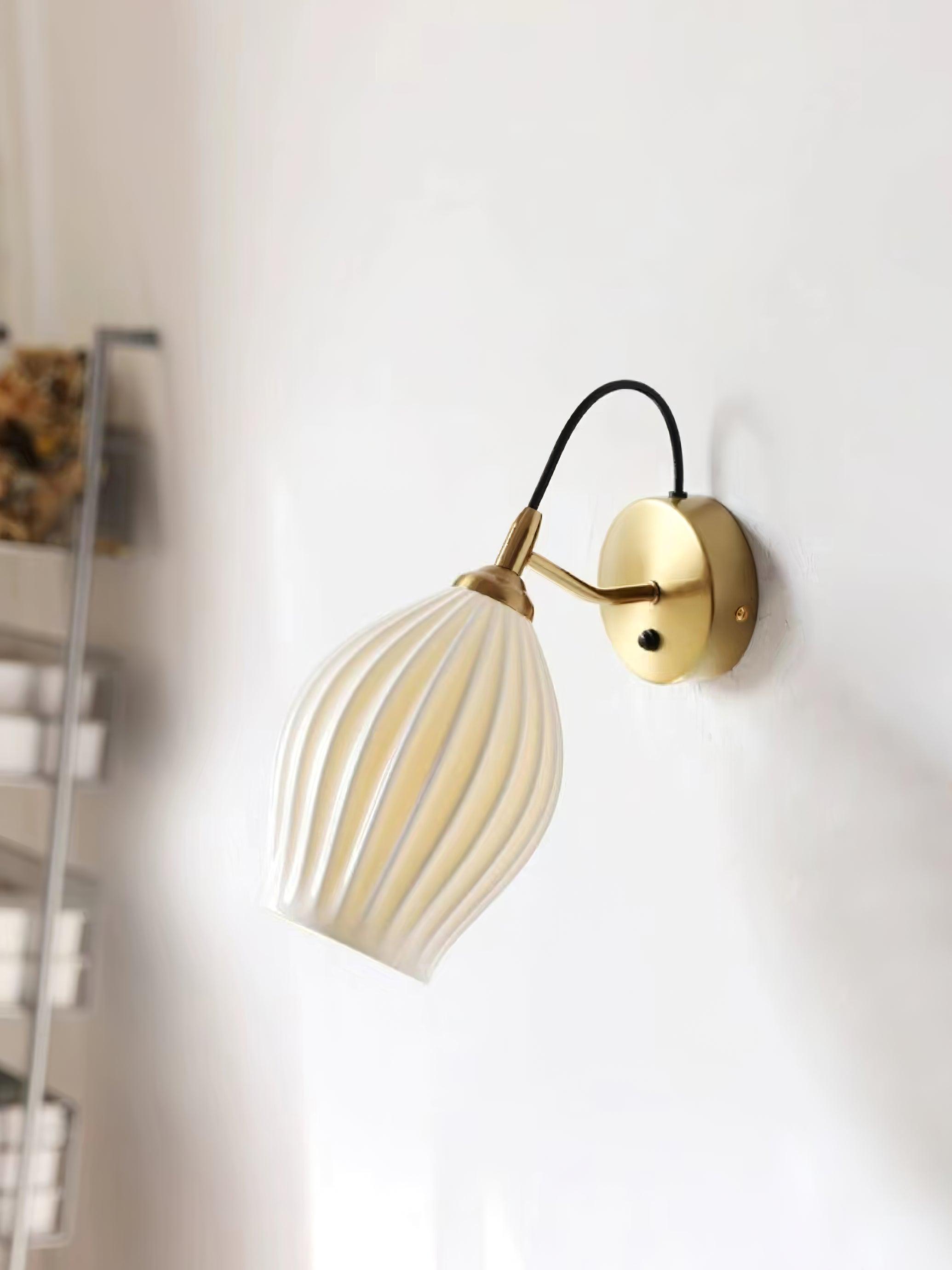 Ceramic Ribbed Wall Light 5.3