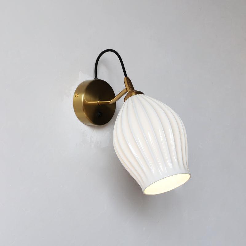Ceramic Ribbed Wall Light 5.3