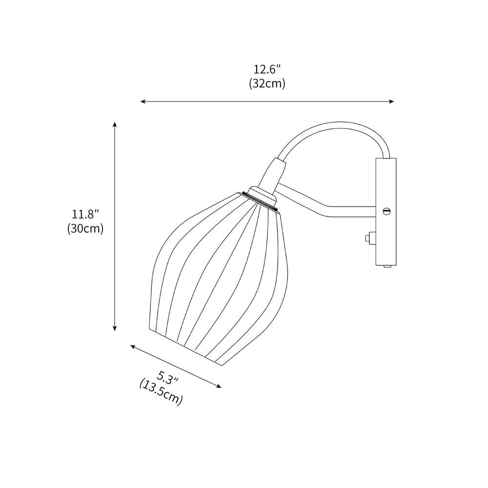 Ceramic Ribbed Wall Light 5.3