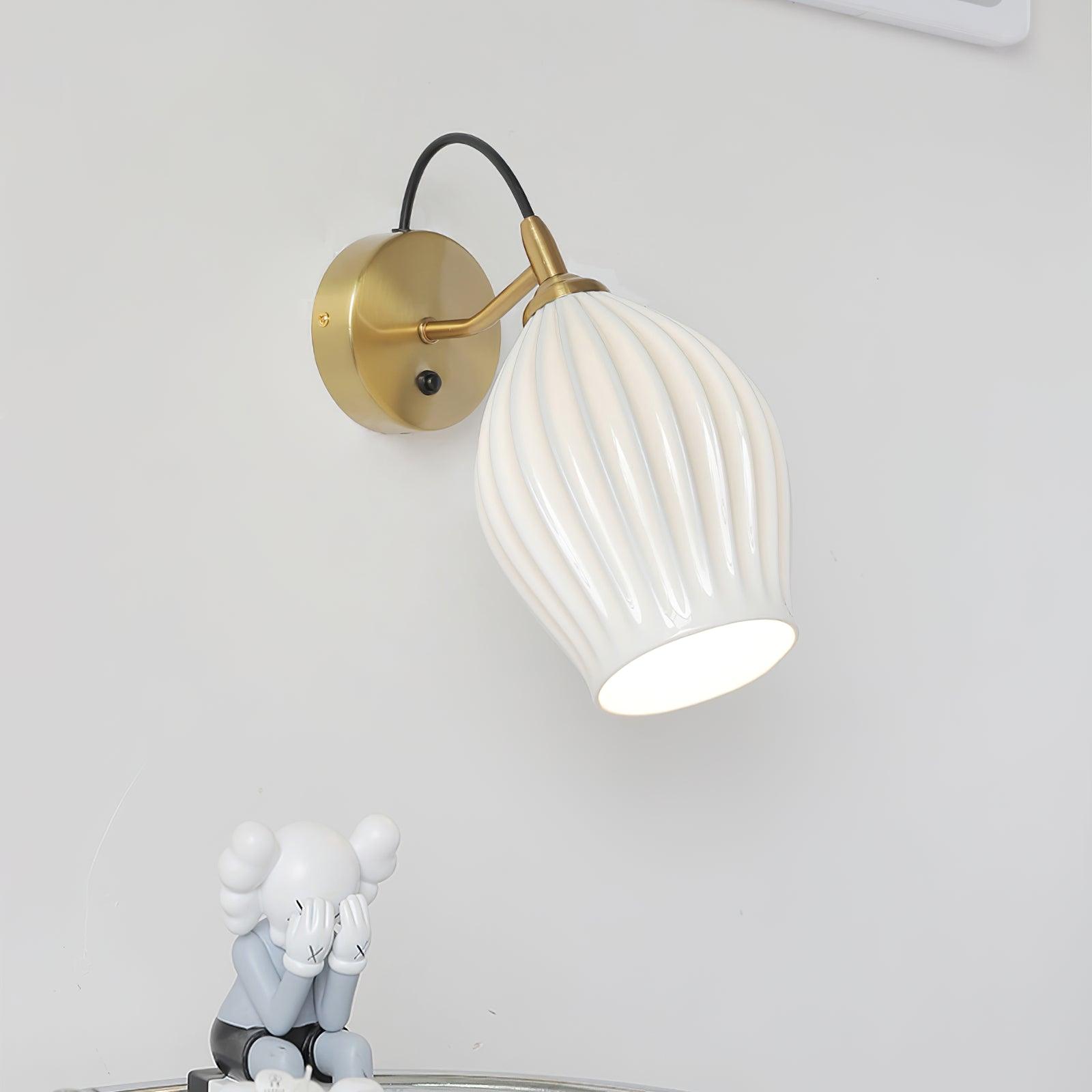 Ceramic Ribbed Wall Light 5.3