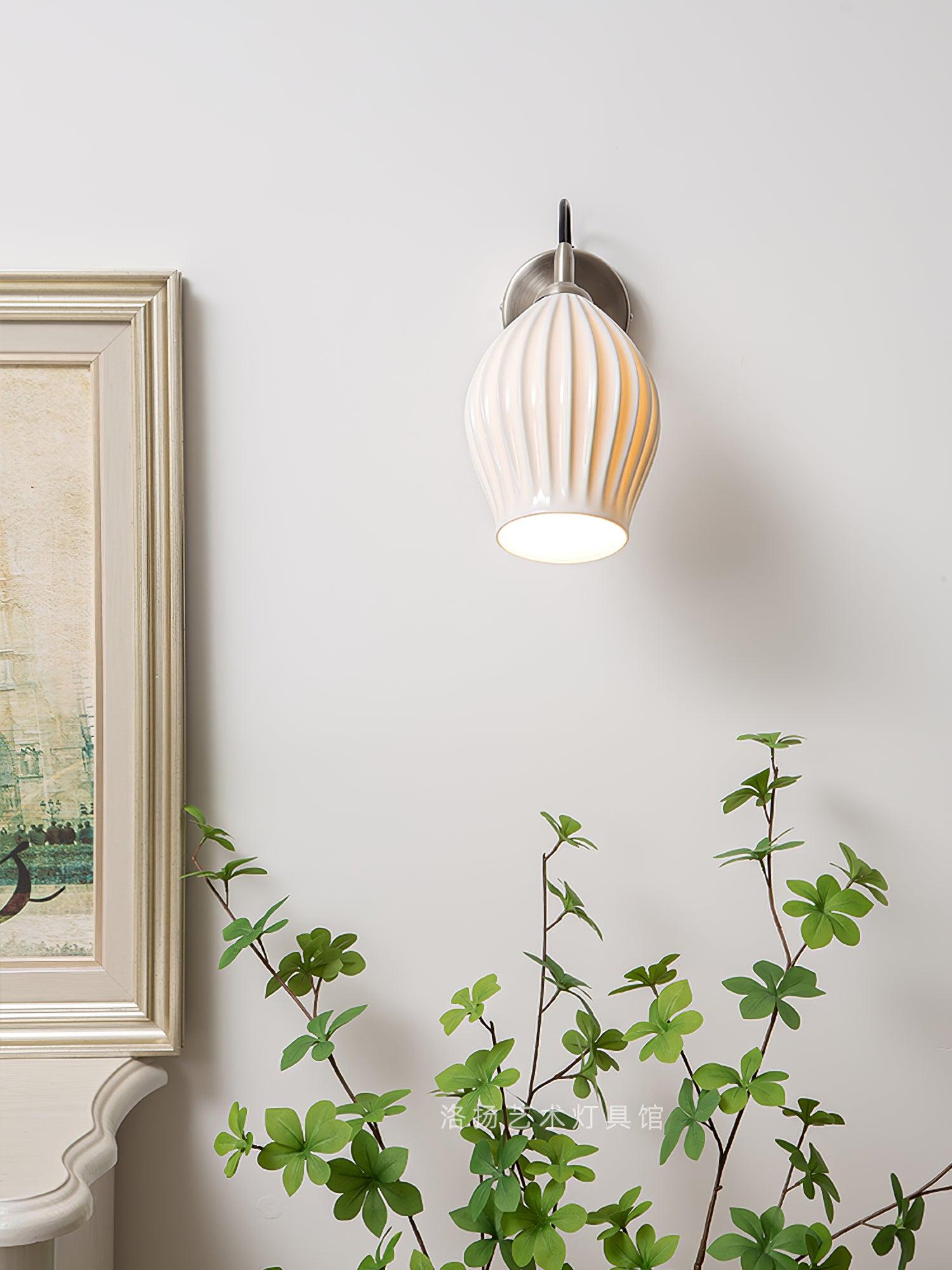 Ceramic Ribbed Wall Light 5.3