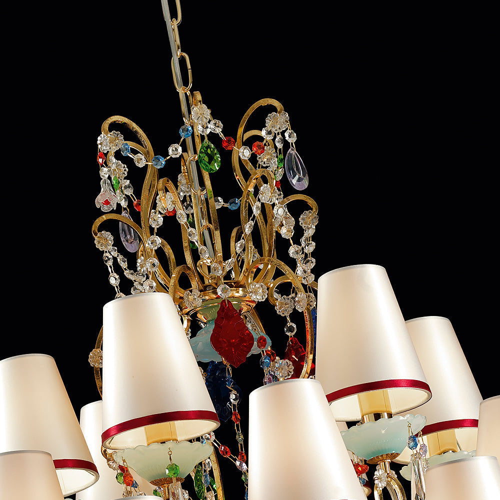 Exclusive Vintage Design Gold Plated Crystal Chandelier