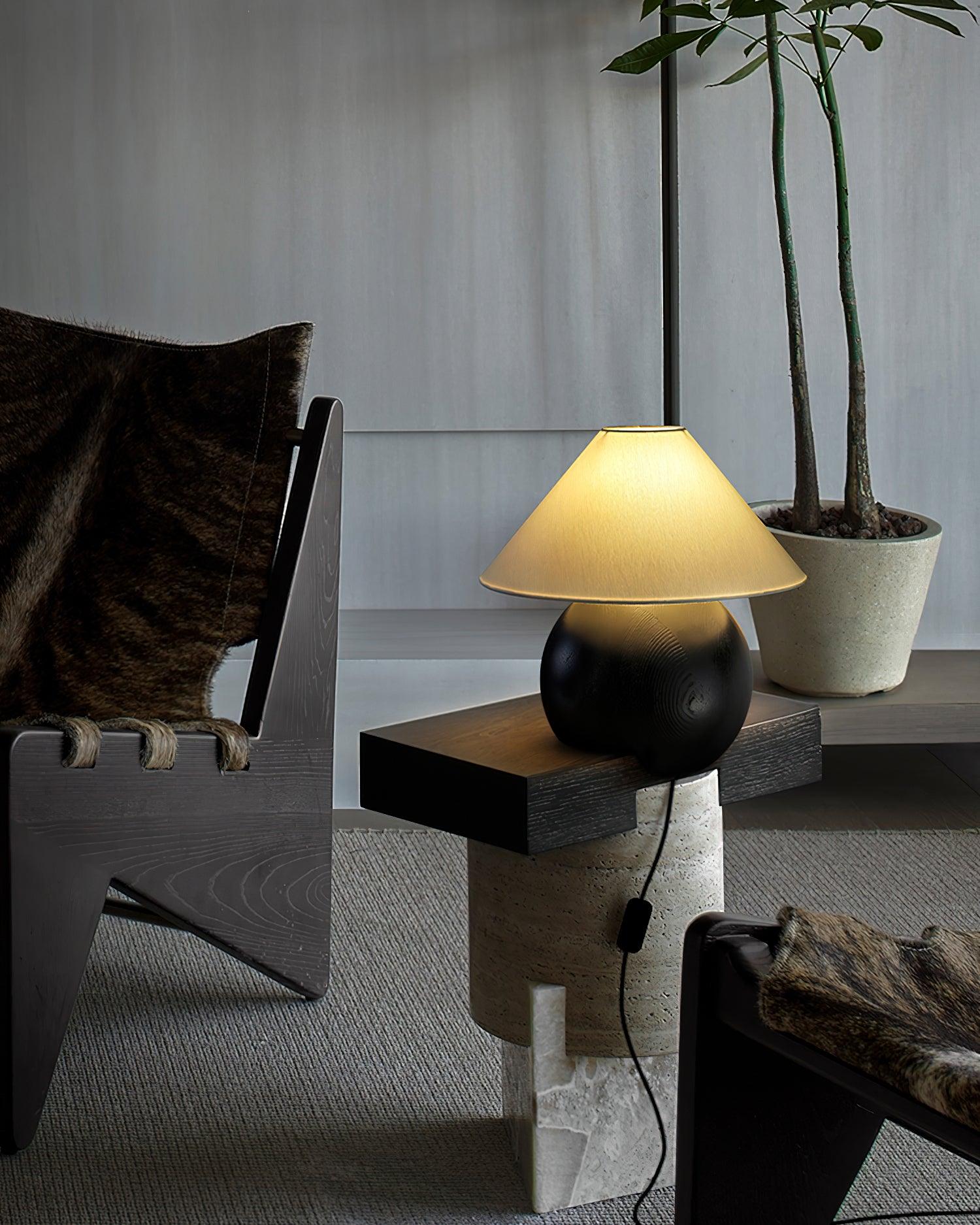 Corner Log Table Lamp 13.8