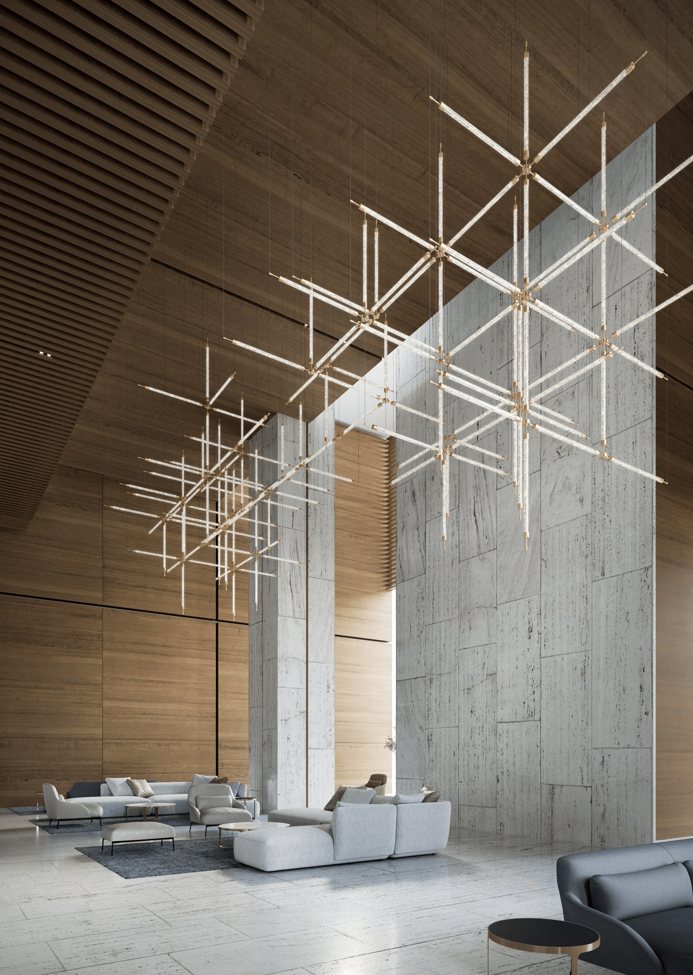 Crystal Grid Customizable Chandelier