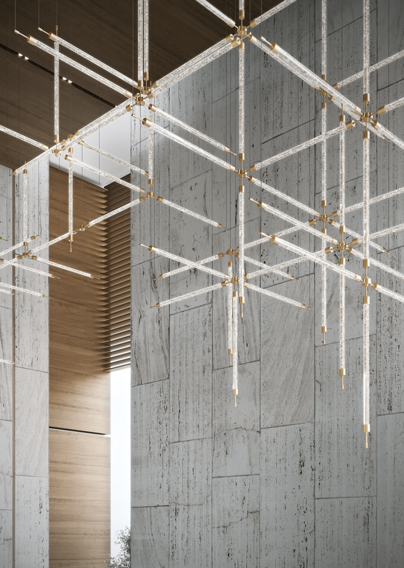 Crystal Grid Customizable Chandelier