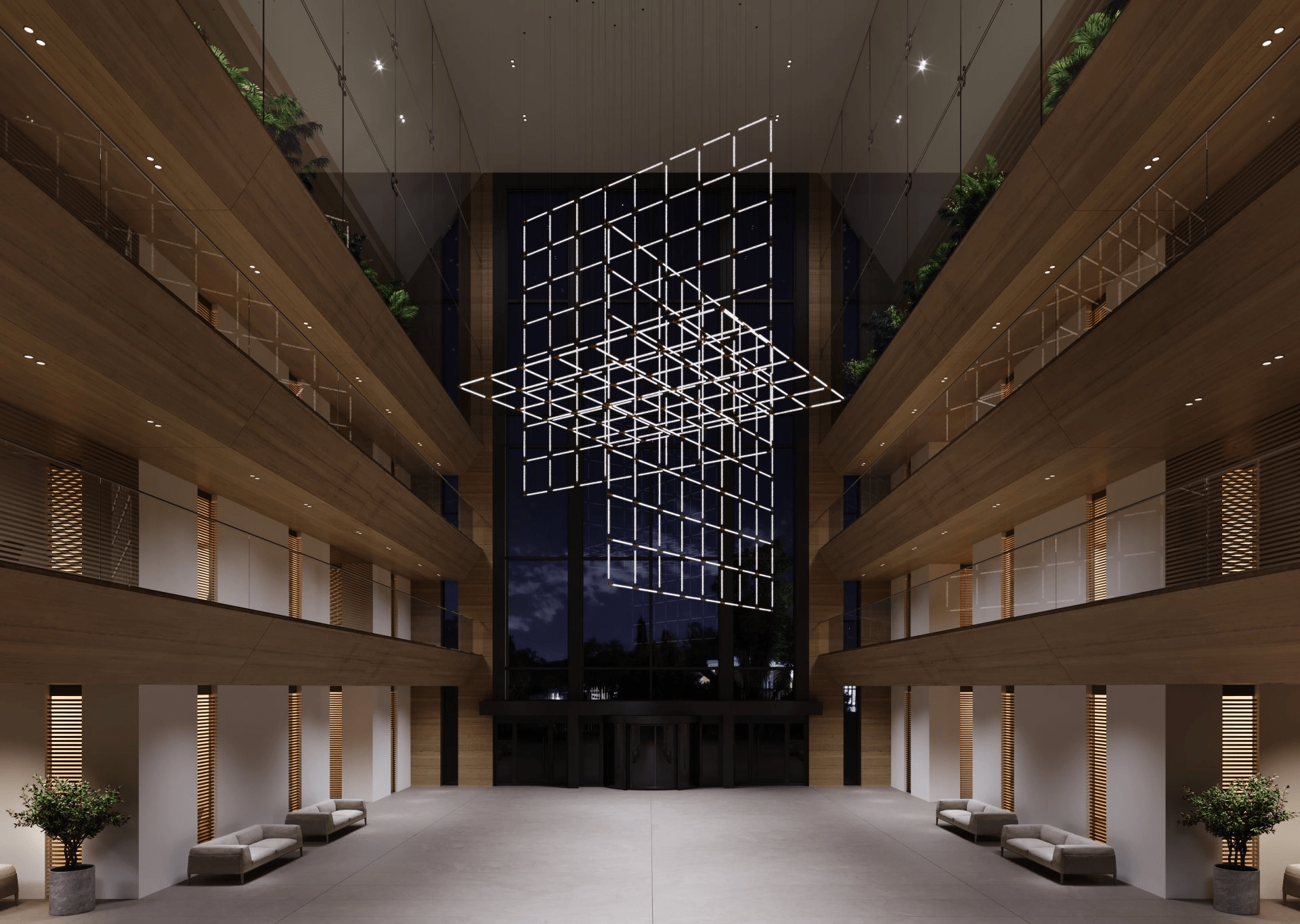 Crystal Grid Customizable Chandelier