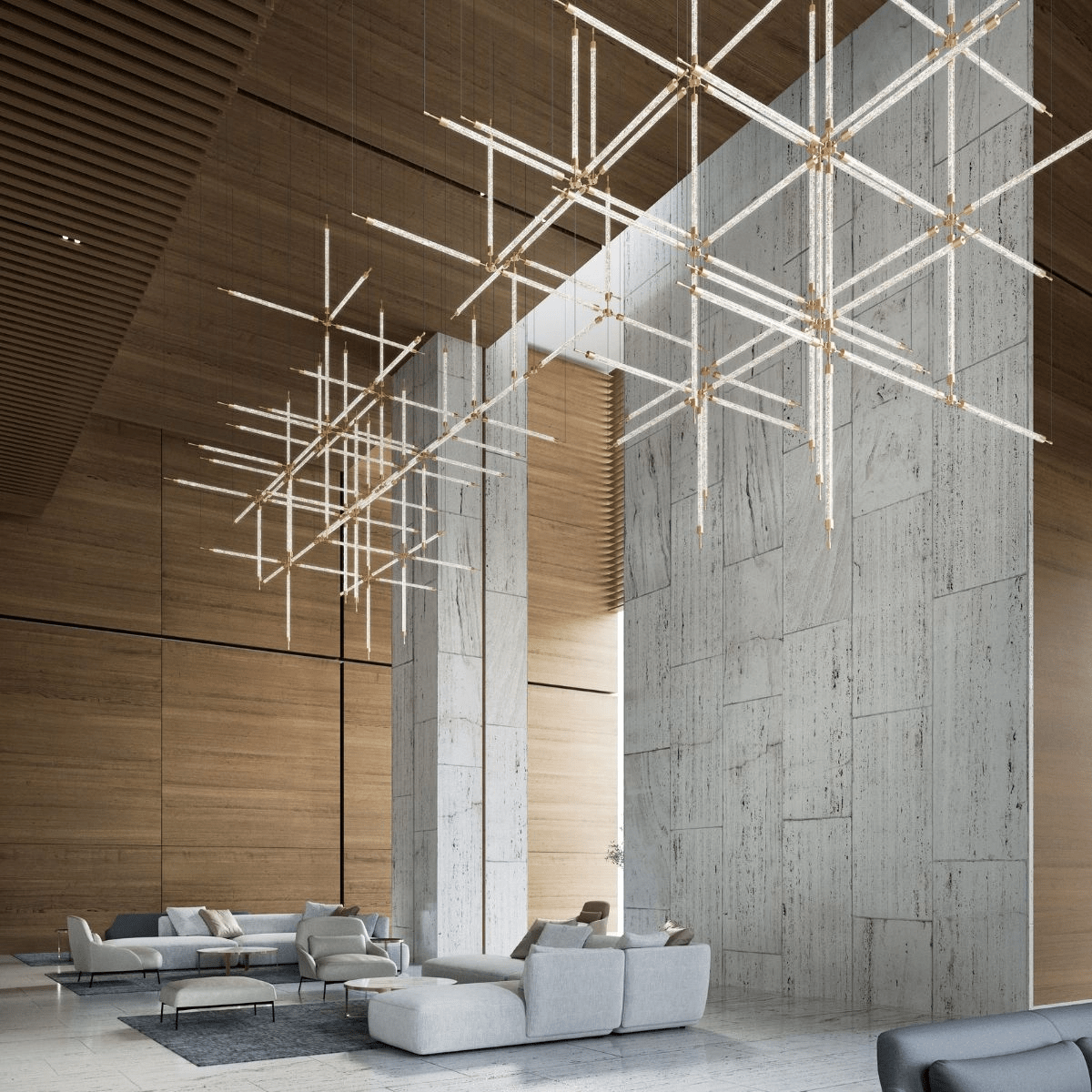 Crystal Grid Customizable Chandelier