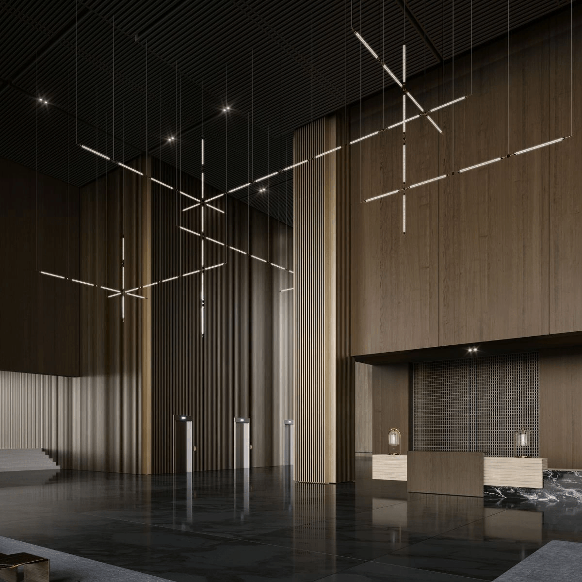 Crystal Grid Customizable Chandelier