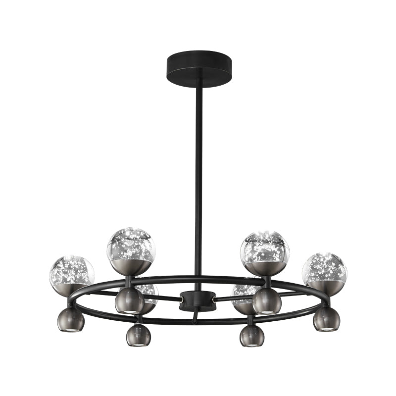 Close-up angle of Crystal Nebula Chandelier showing form and material detail