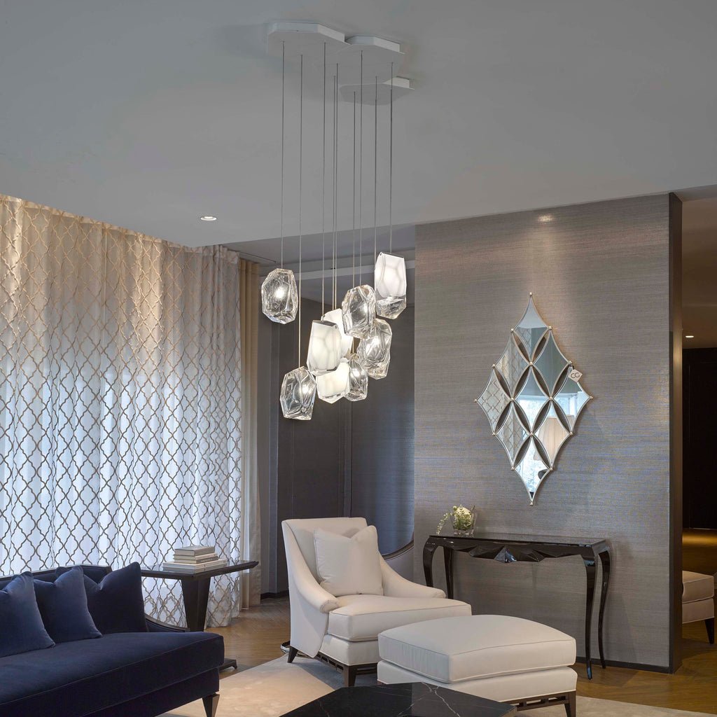 Crystal Rock Cluster Chandelier