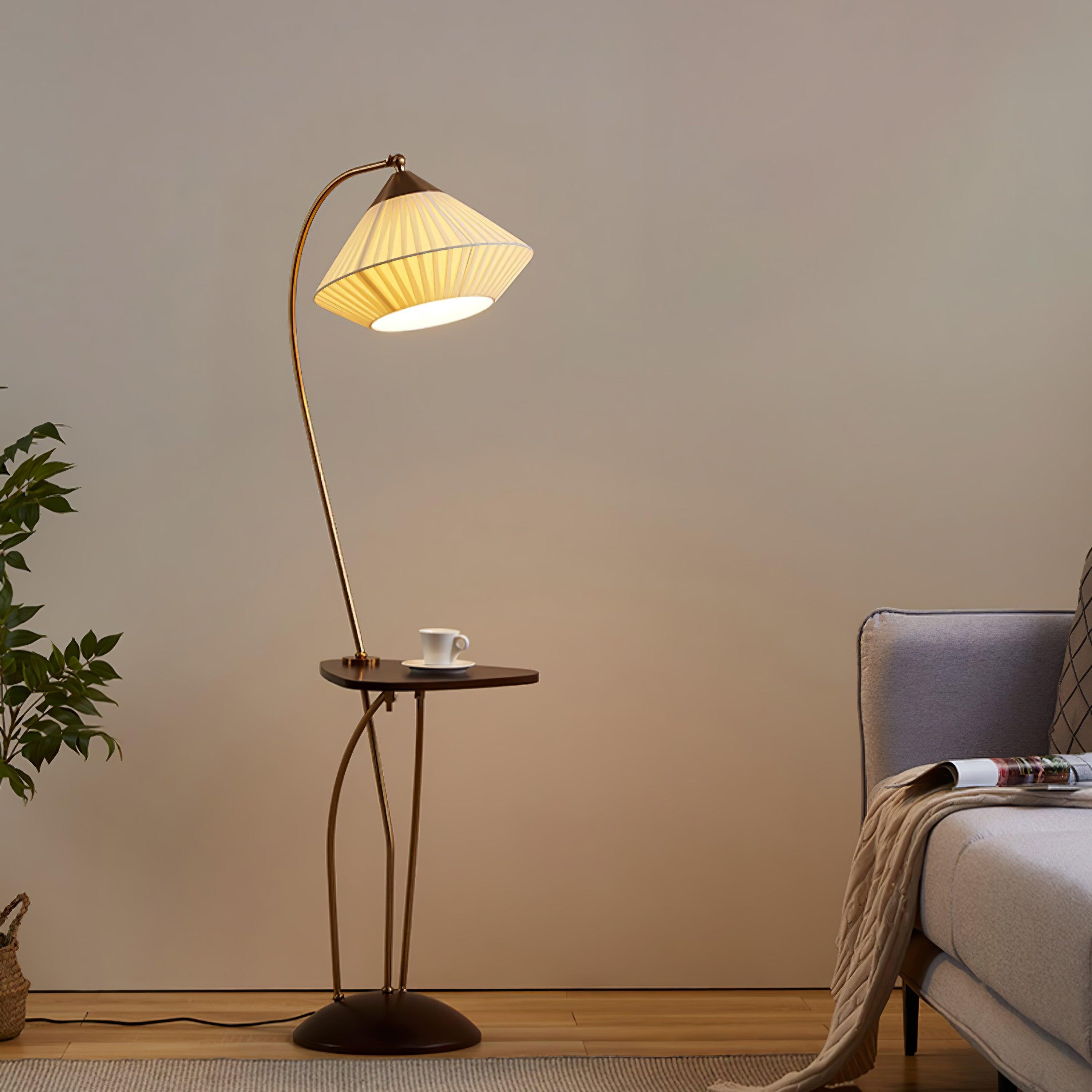 Curve with Table Floor Lamp