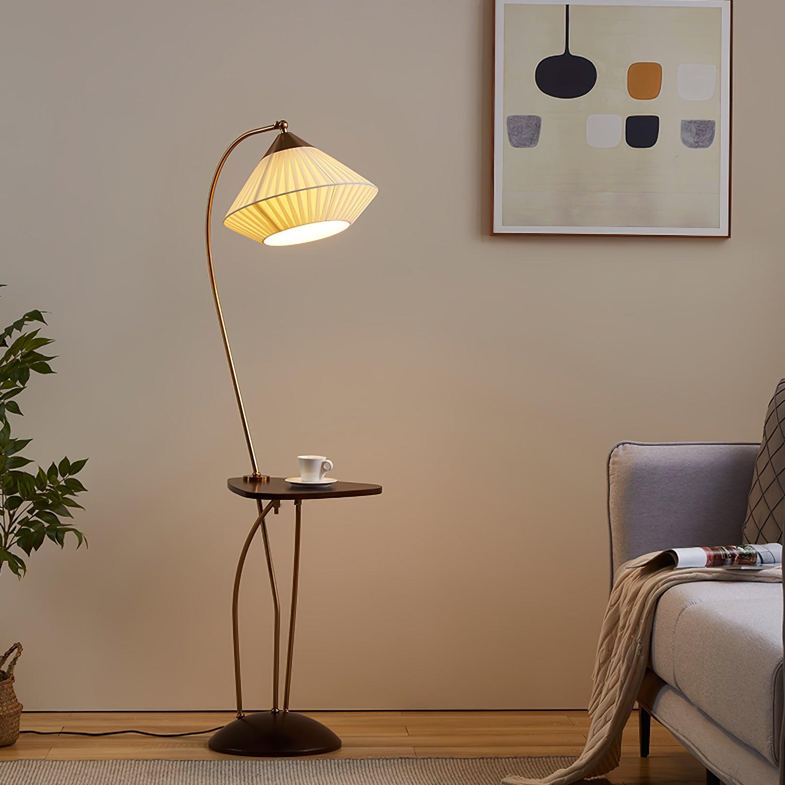 Curve with Table Floor Lamp