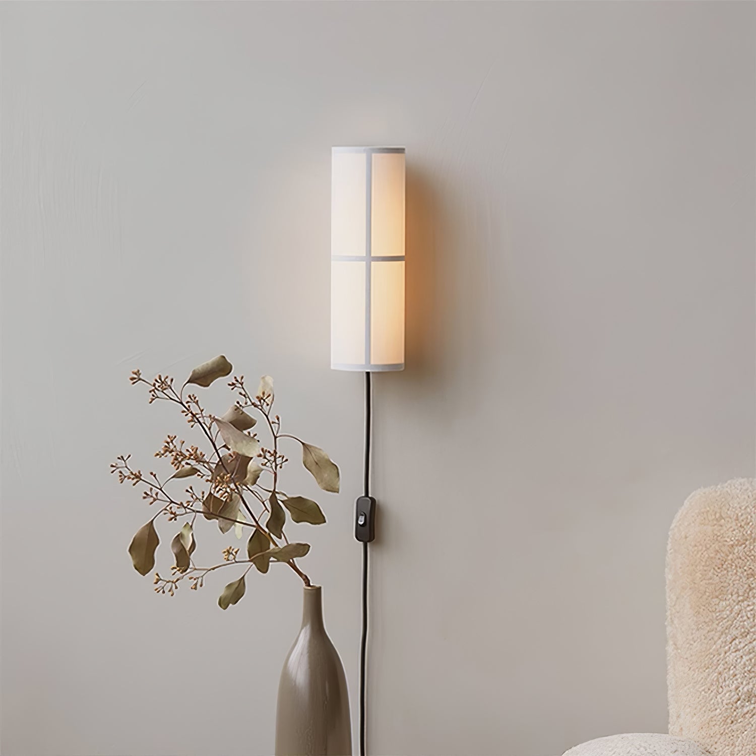Cylinder Fabric Wall Sconce