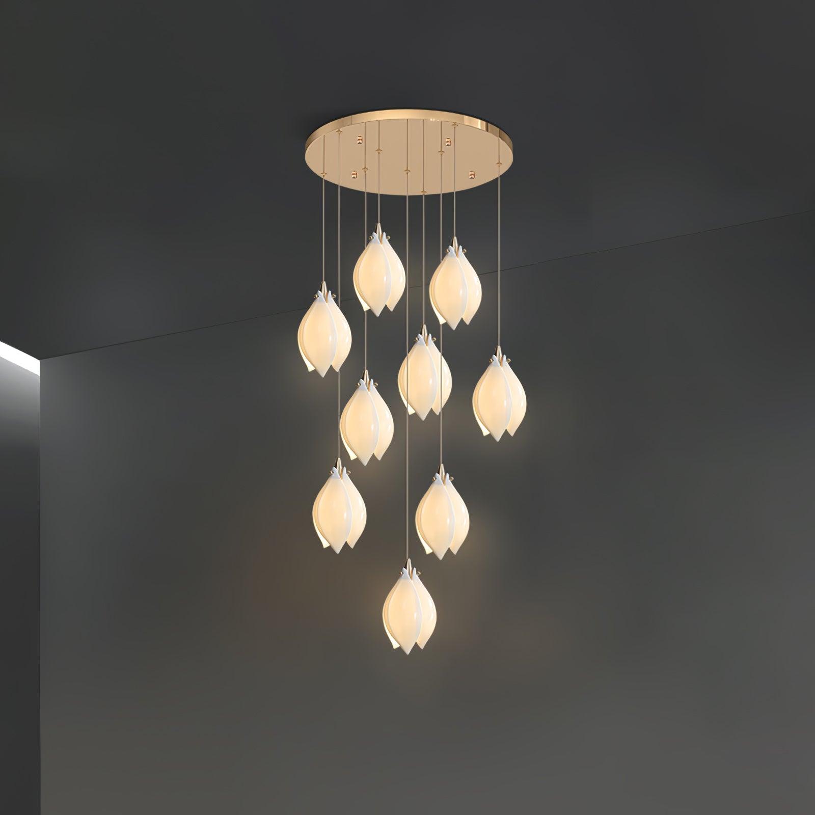 DIY Ceramic Flower Chandelier
