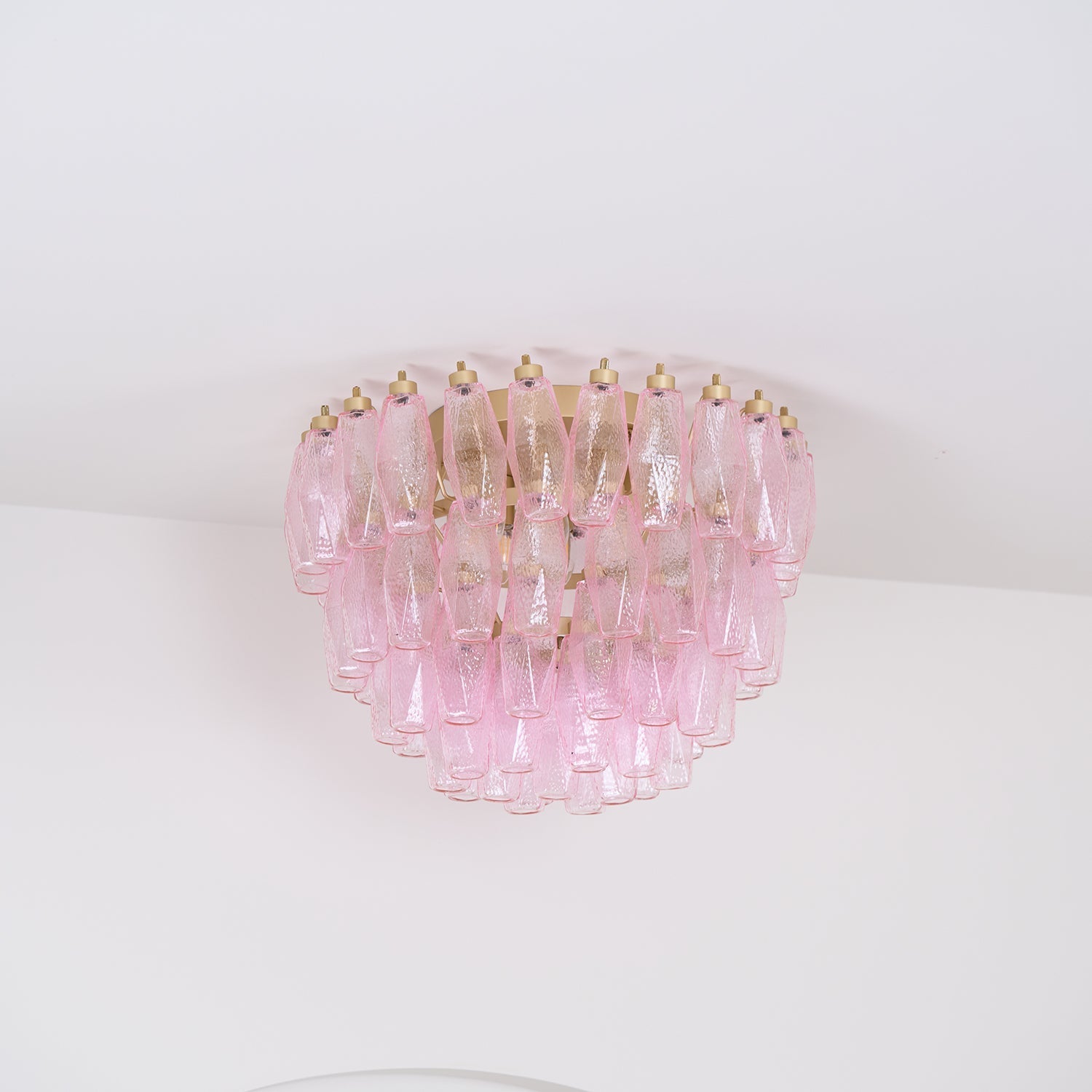 Poliedri Murano Pink Overhead Light Ceiling Light