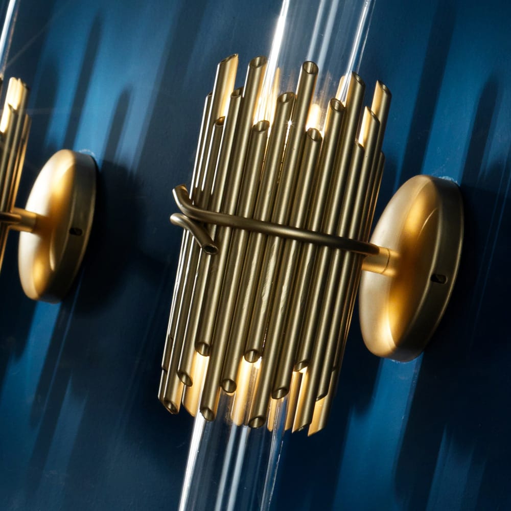 Designer Antiqued Brass Italian Wall Sconce