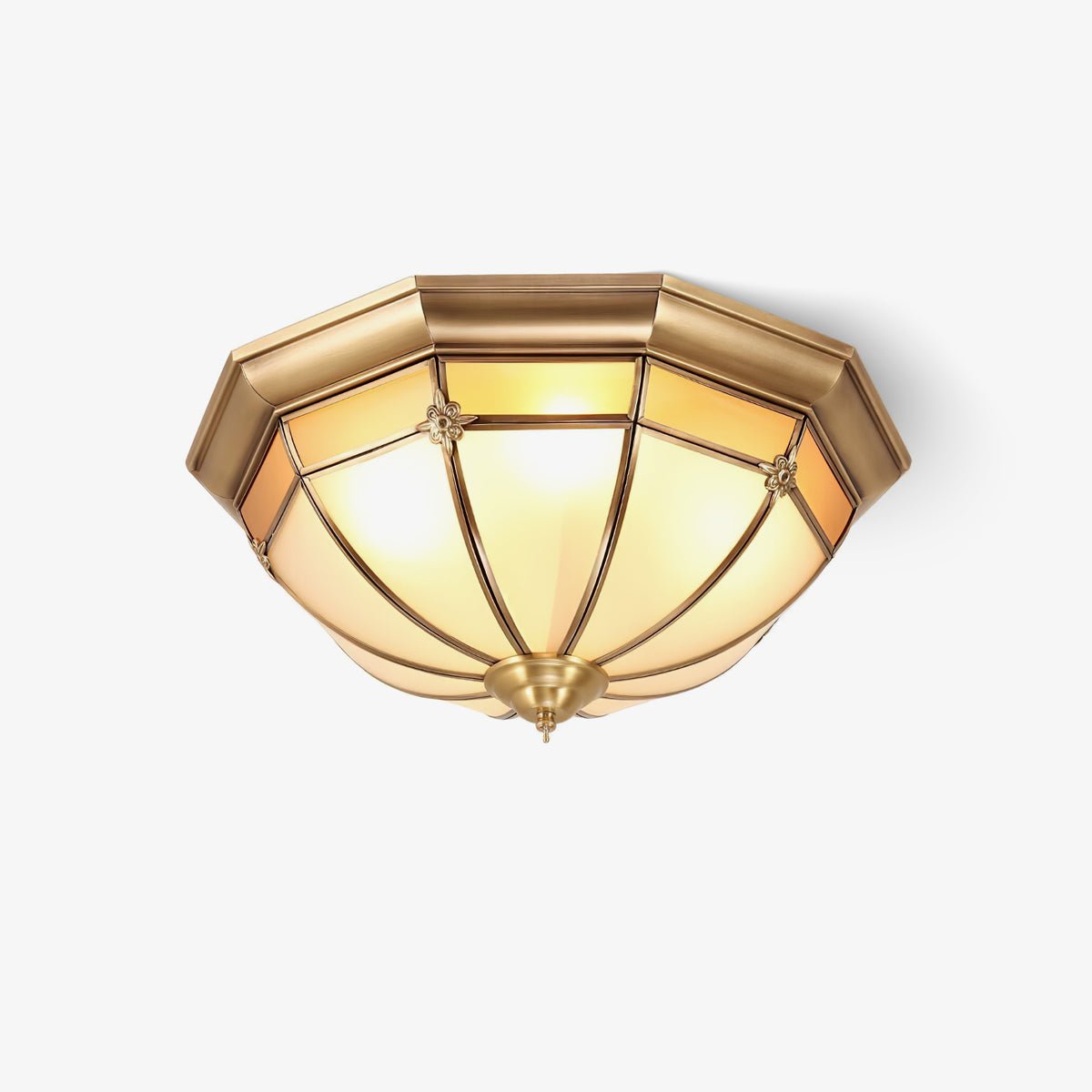 Dome Brass Flush Ceiling Light