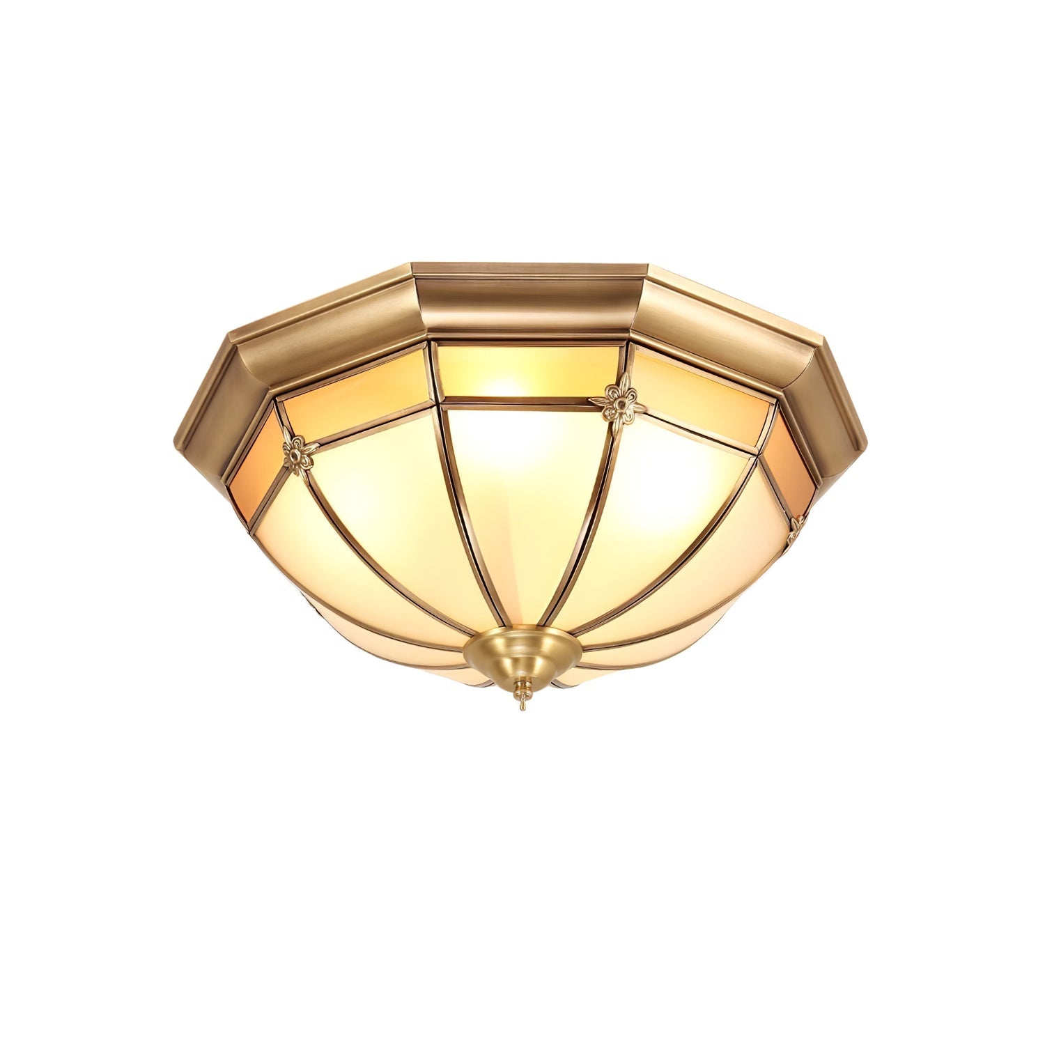 Dome Brass Flush Ceiling Light