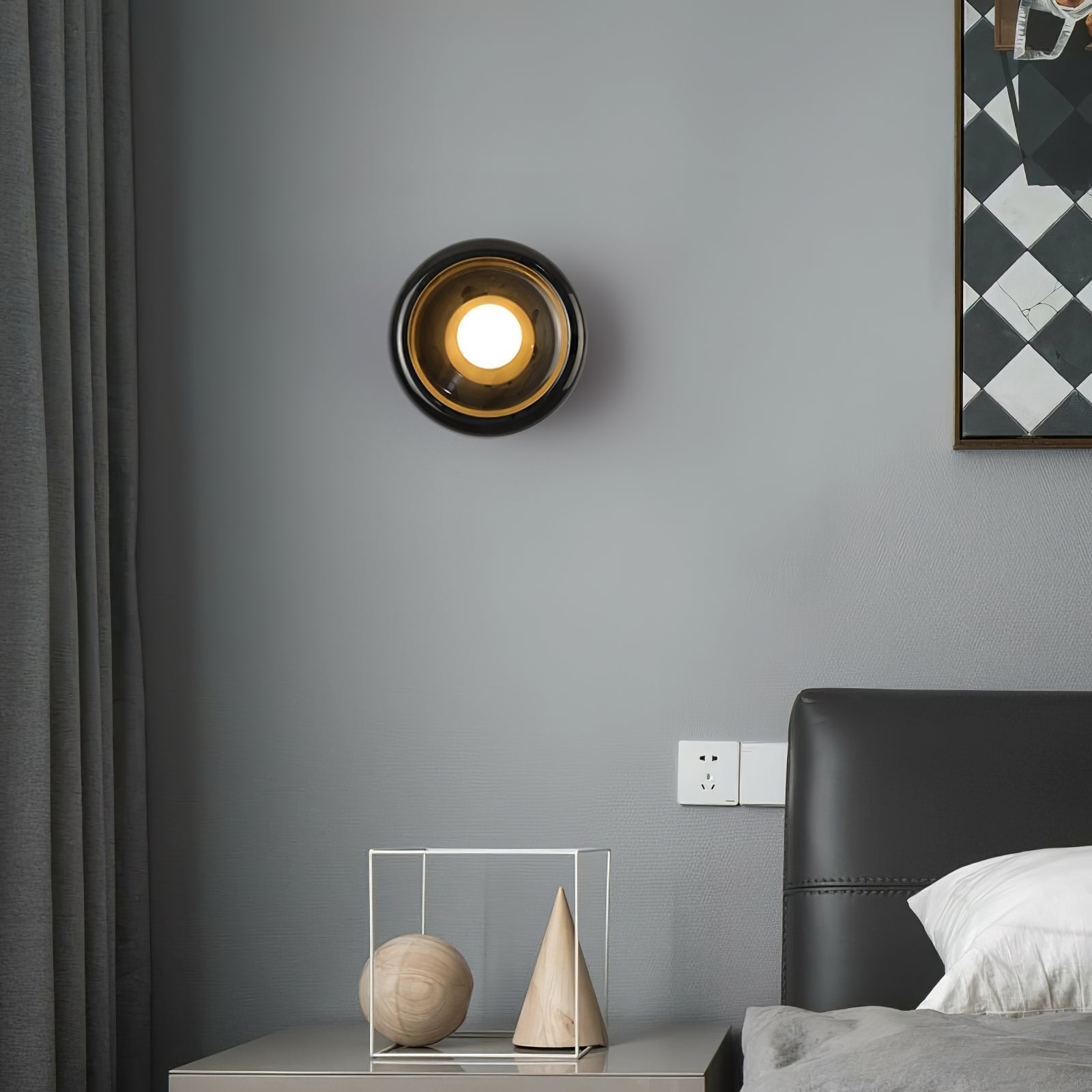 Eclipse Jade Wall Light, Hardwired Wall Sconce, detail 14