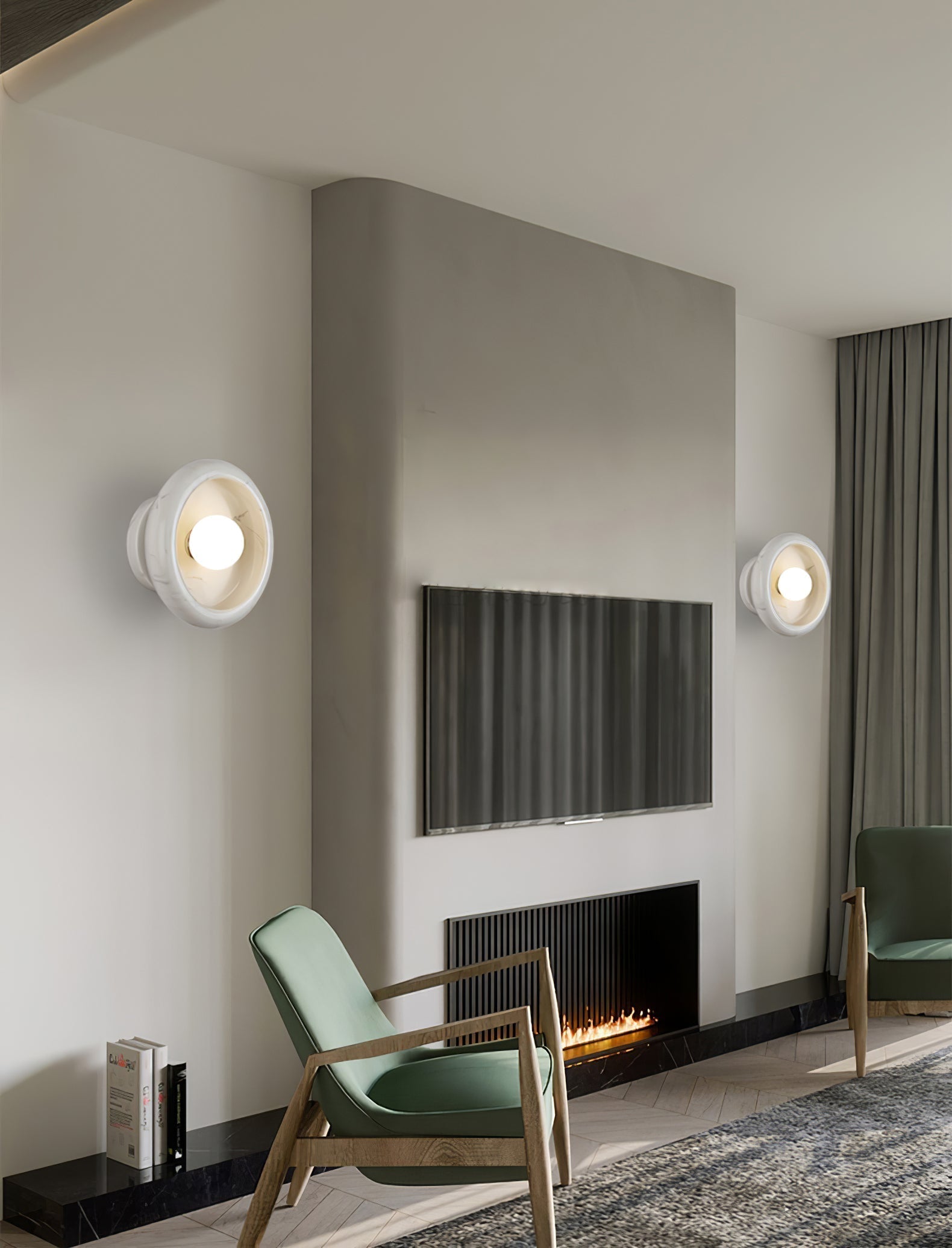 Eclipse Jade Wall Light, Hardwired Wall Sconce, detail 16