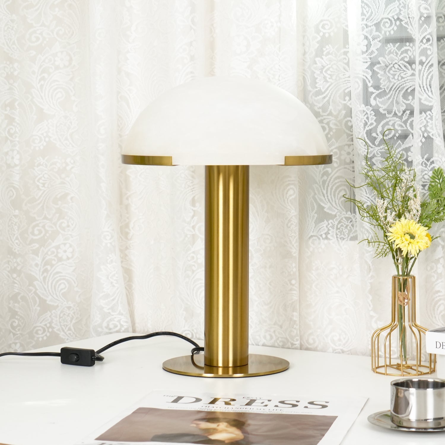 Elegance Alabaster Portable Lamp Table Lamp