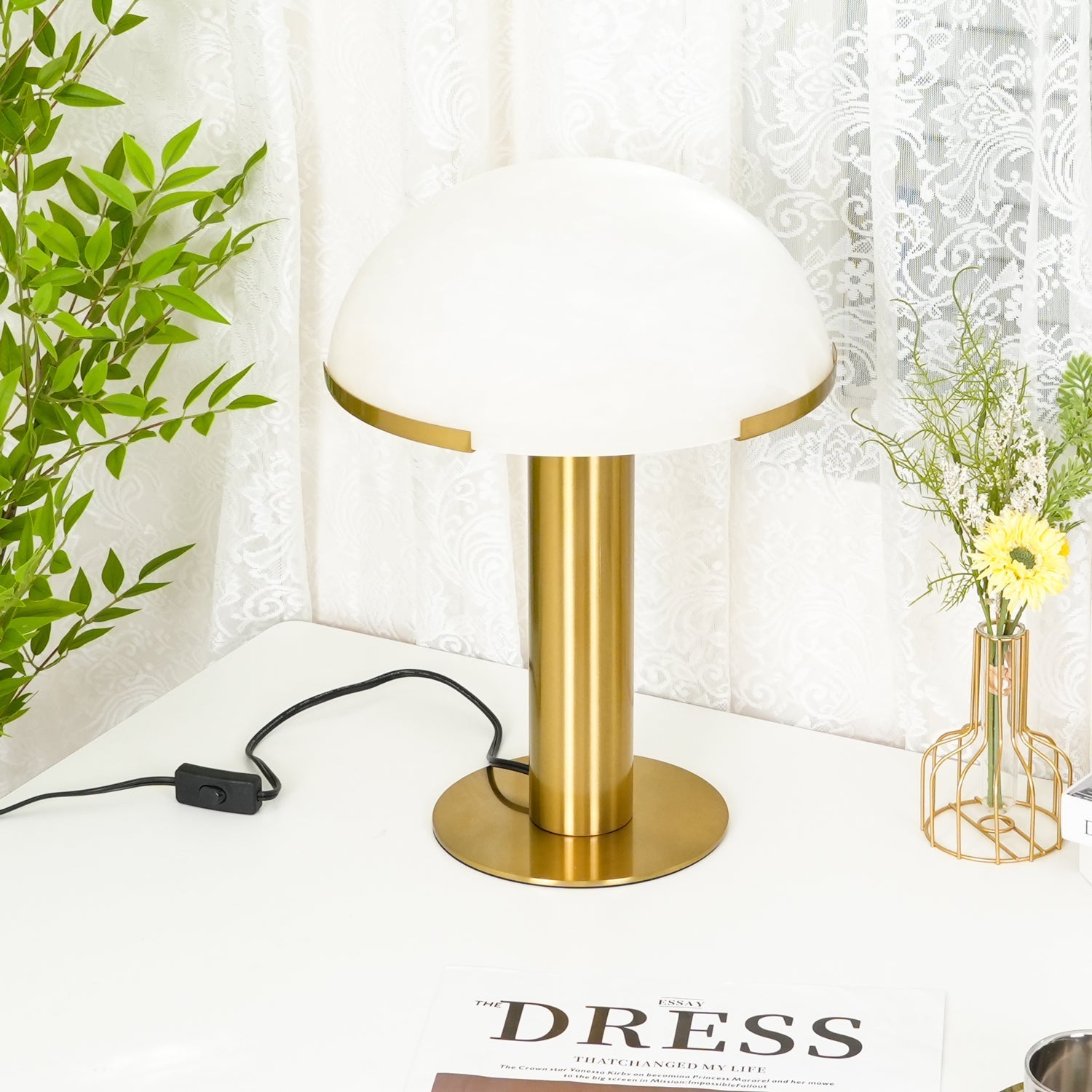 Elegance Alabaster Portable Lamp Table Lamp