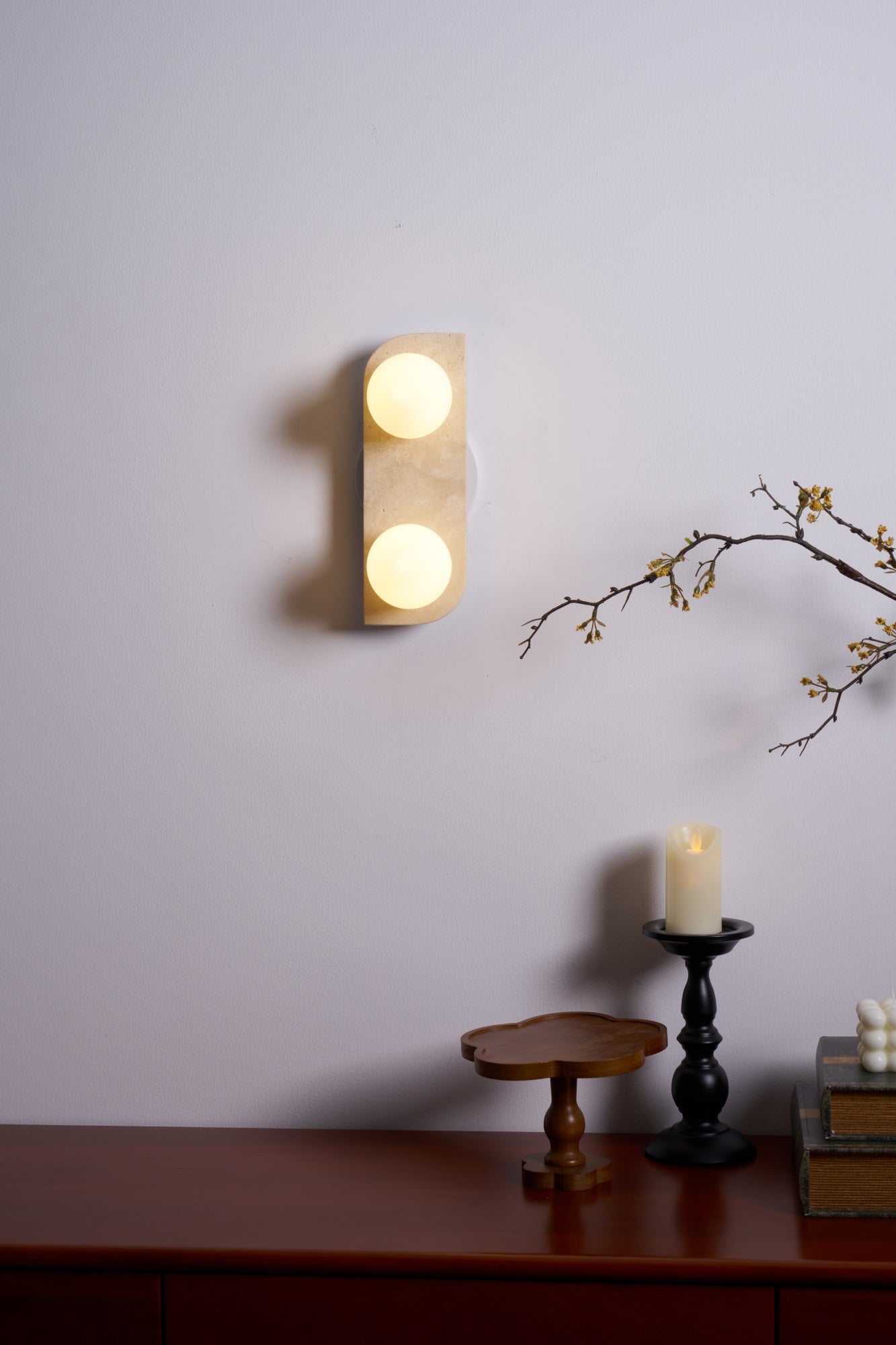 Elysian Travertine Plug-In Wall Light, Plug-In Wall Sconce, detail 46