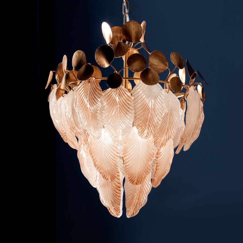 Exclusive Italian Murano Glass Leaves Chandelier